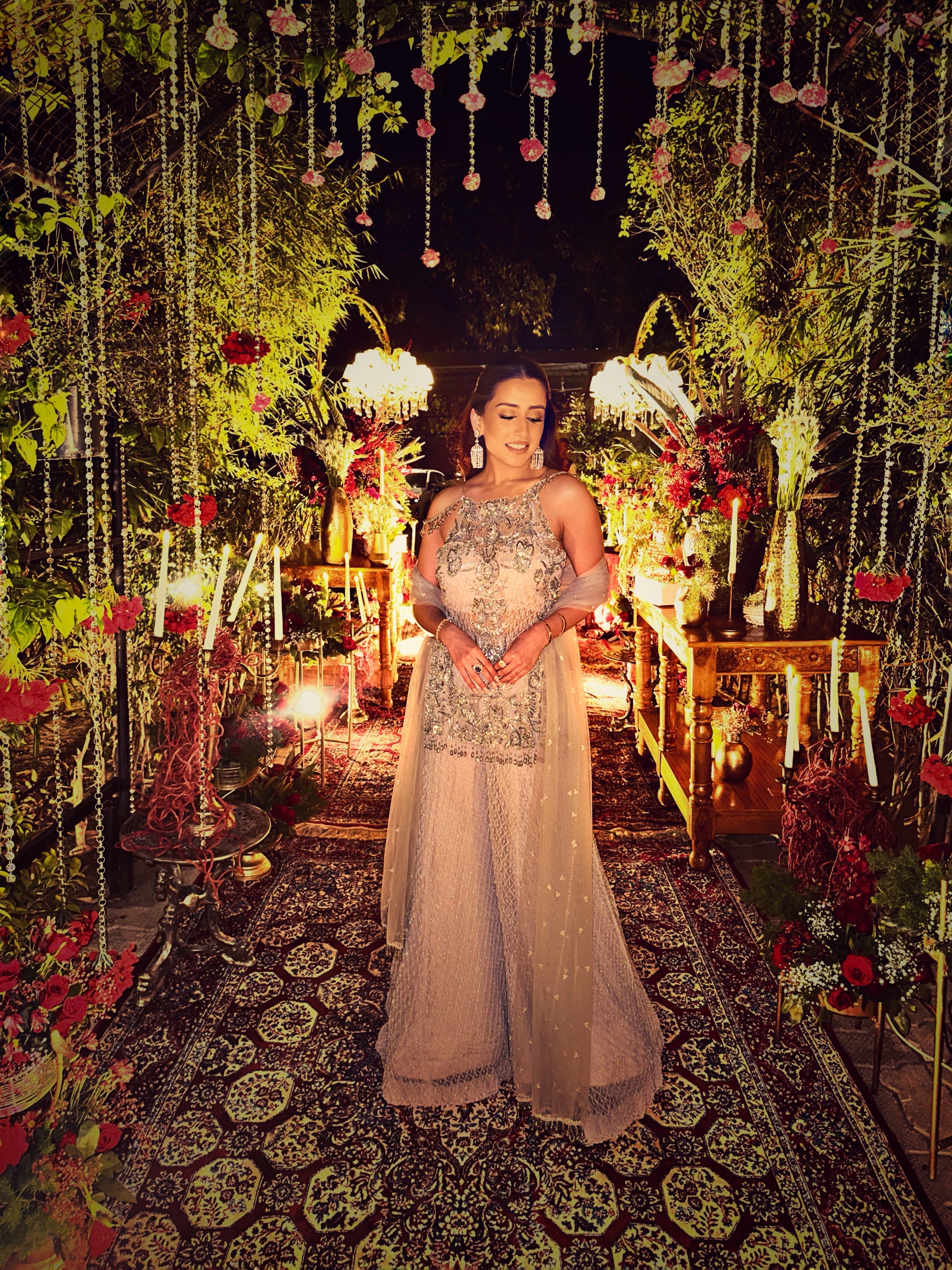 Upasna ghai in silver sharara set