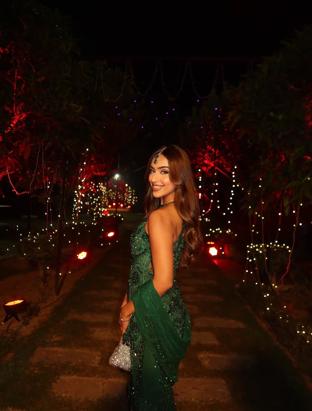 Gurleen Kaur in green sharara set