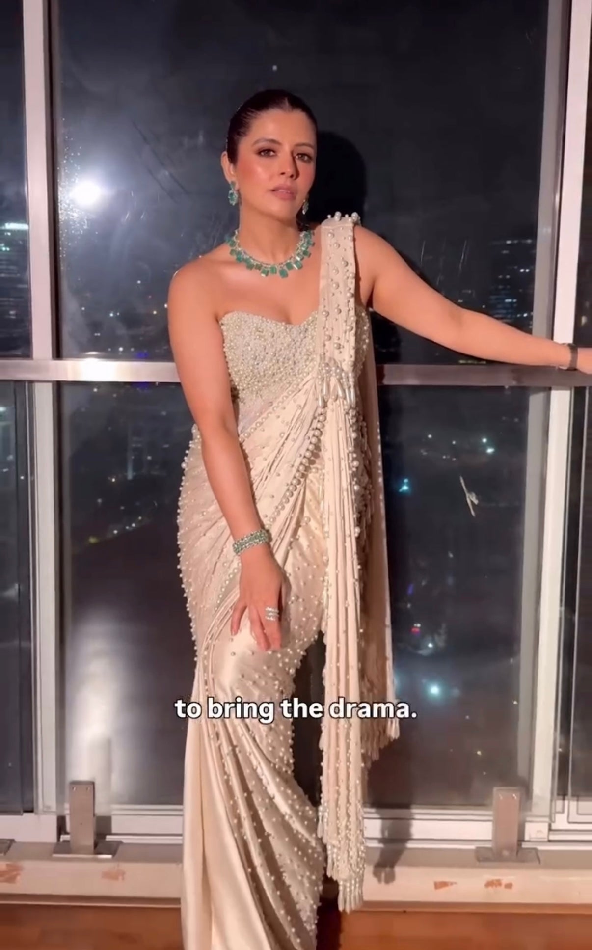 Pearl corset saree