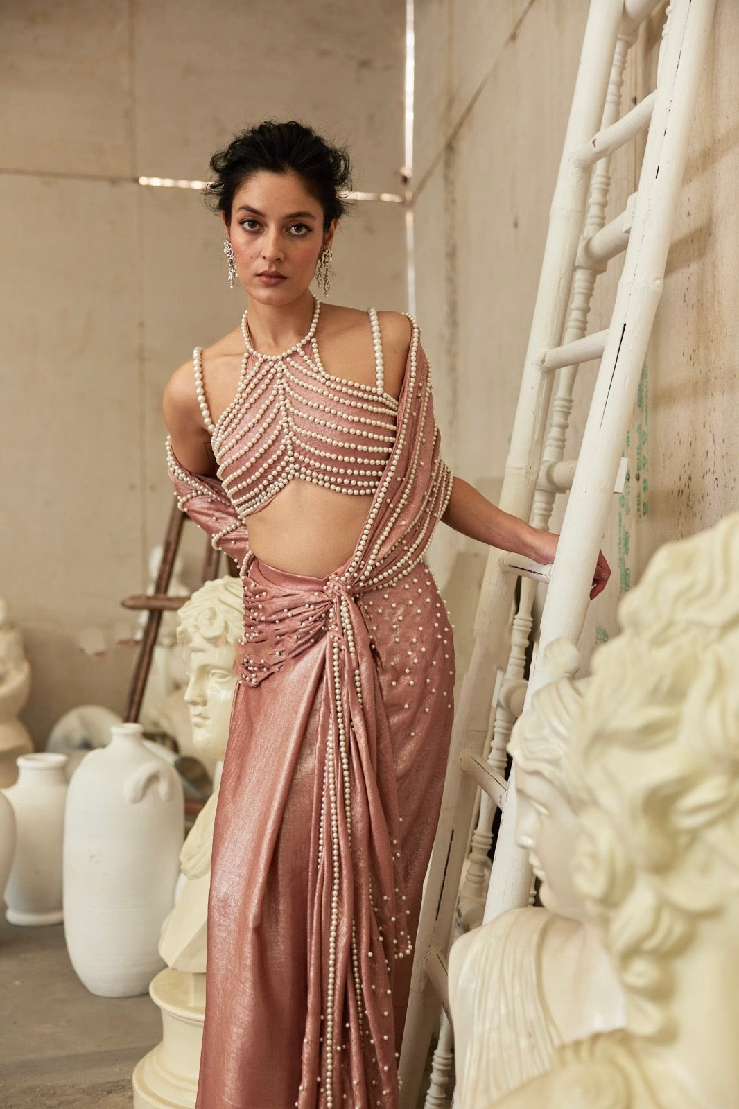 Pearl Rose saree