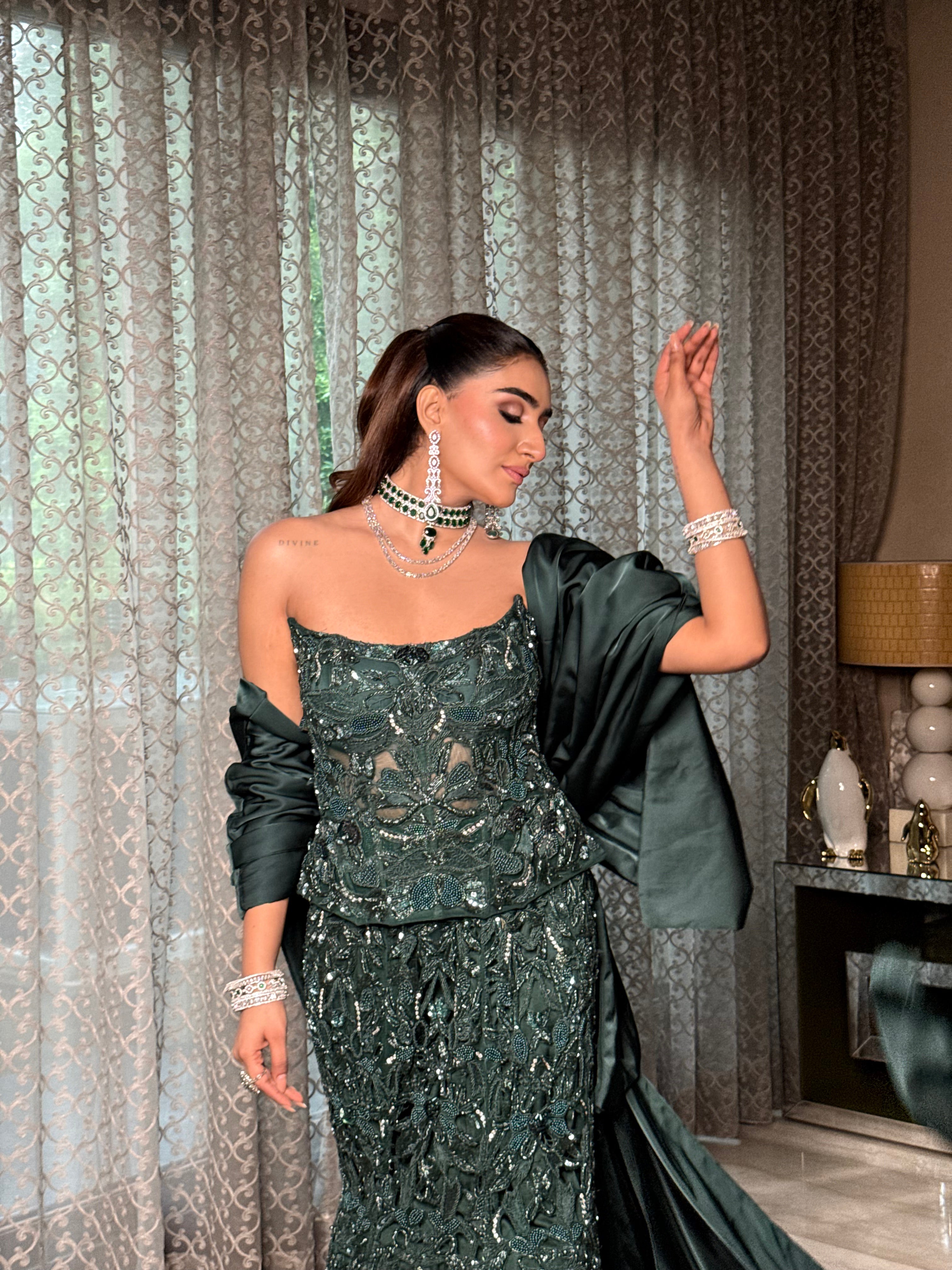 Greenleaf corset mermaid lehenga