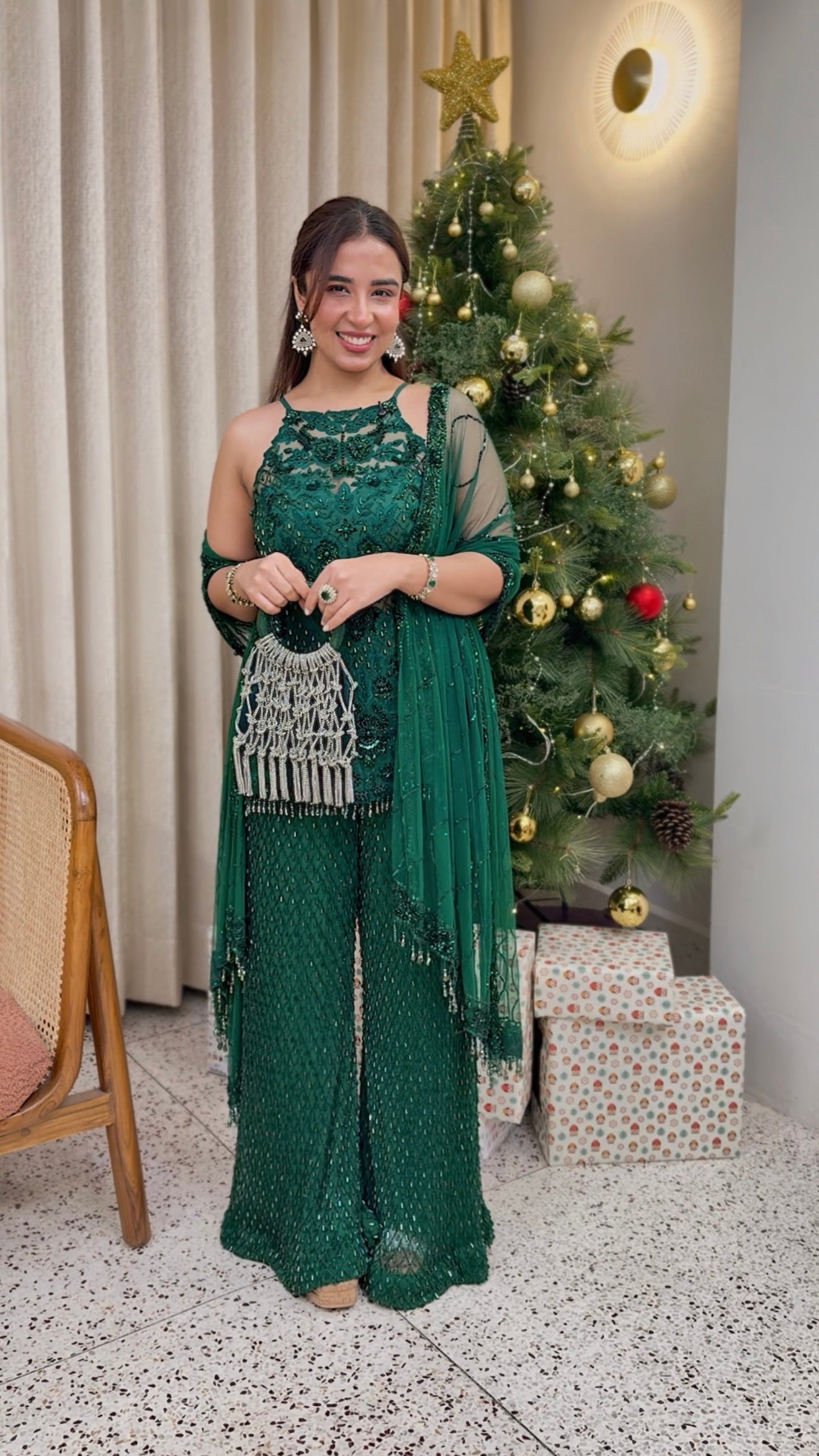 Maggi in Green sharara set