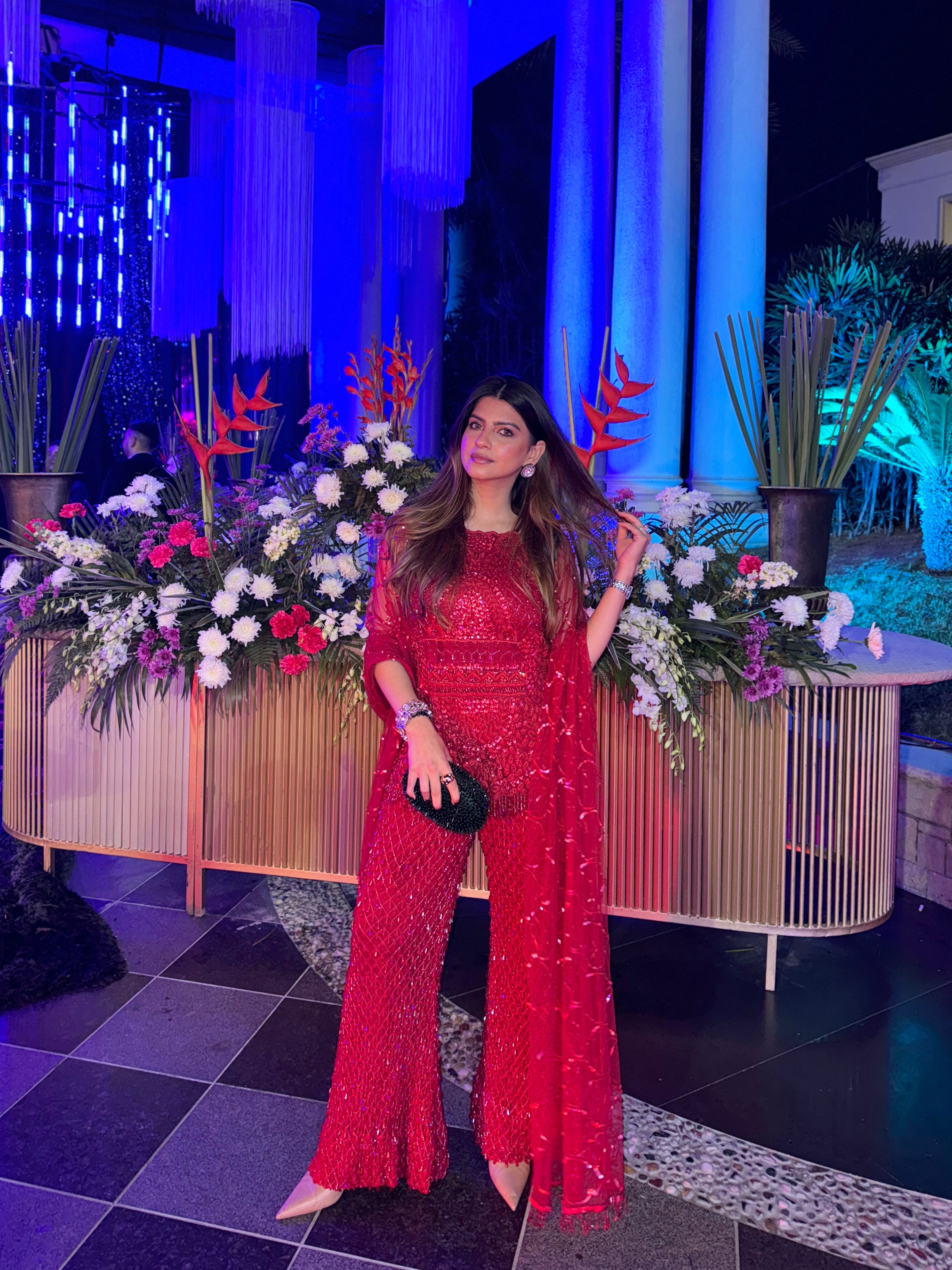 Dhriti Mehra in Red sharara set