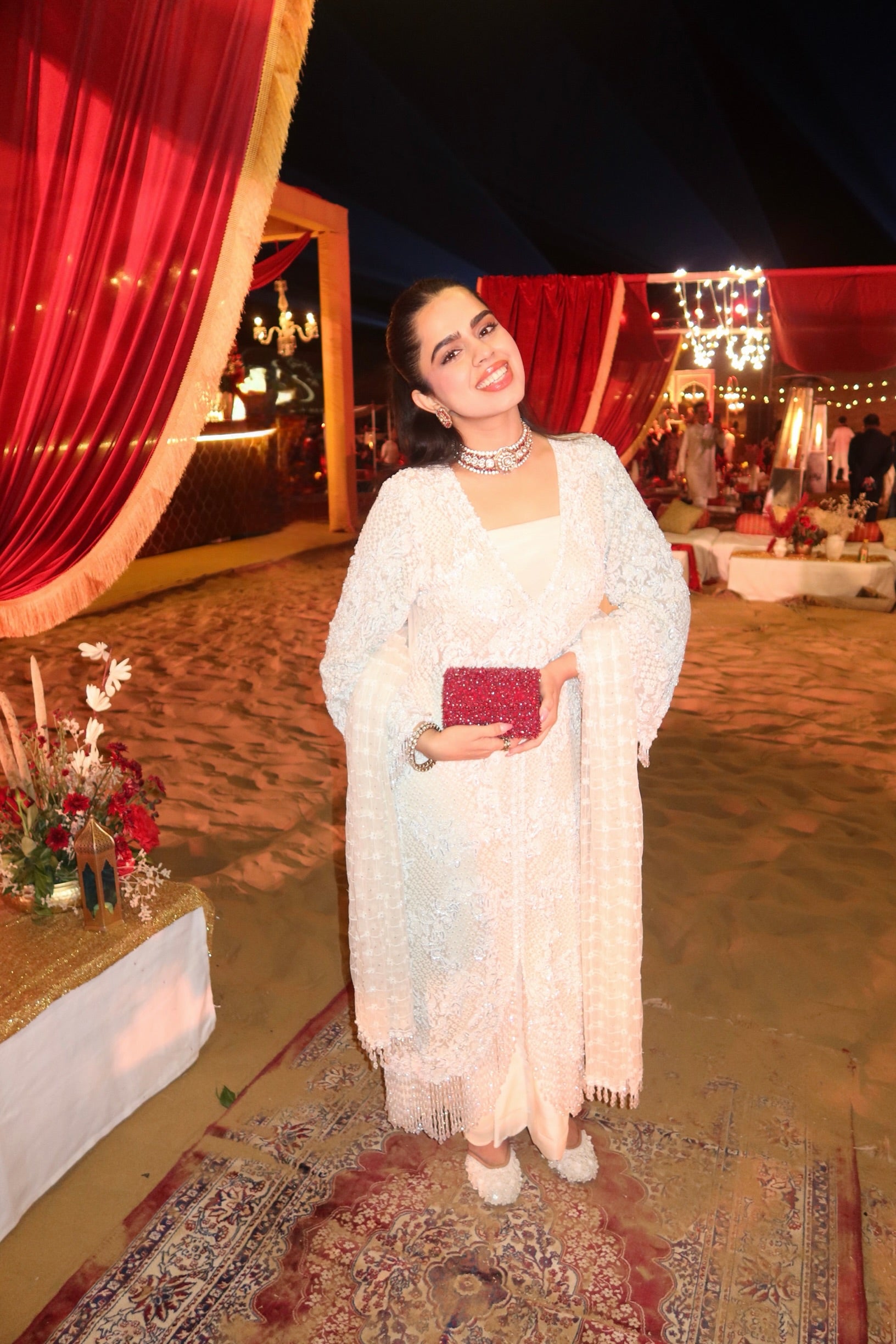 Sahira Taneja in threadlight suit