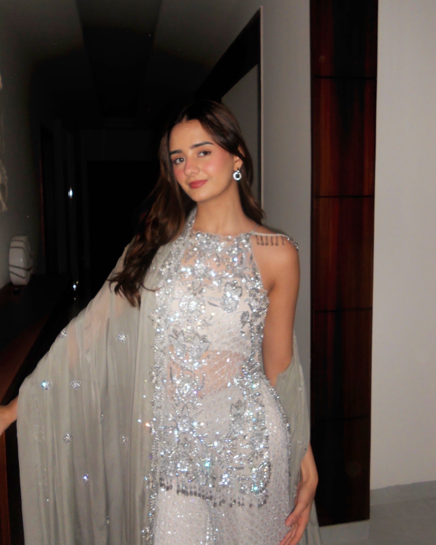 Anushka Mehra in Silver sharara set