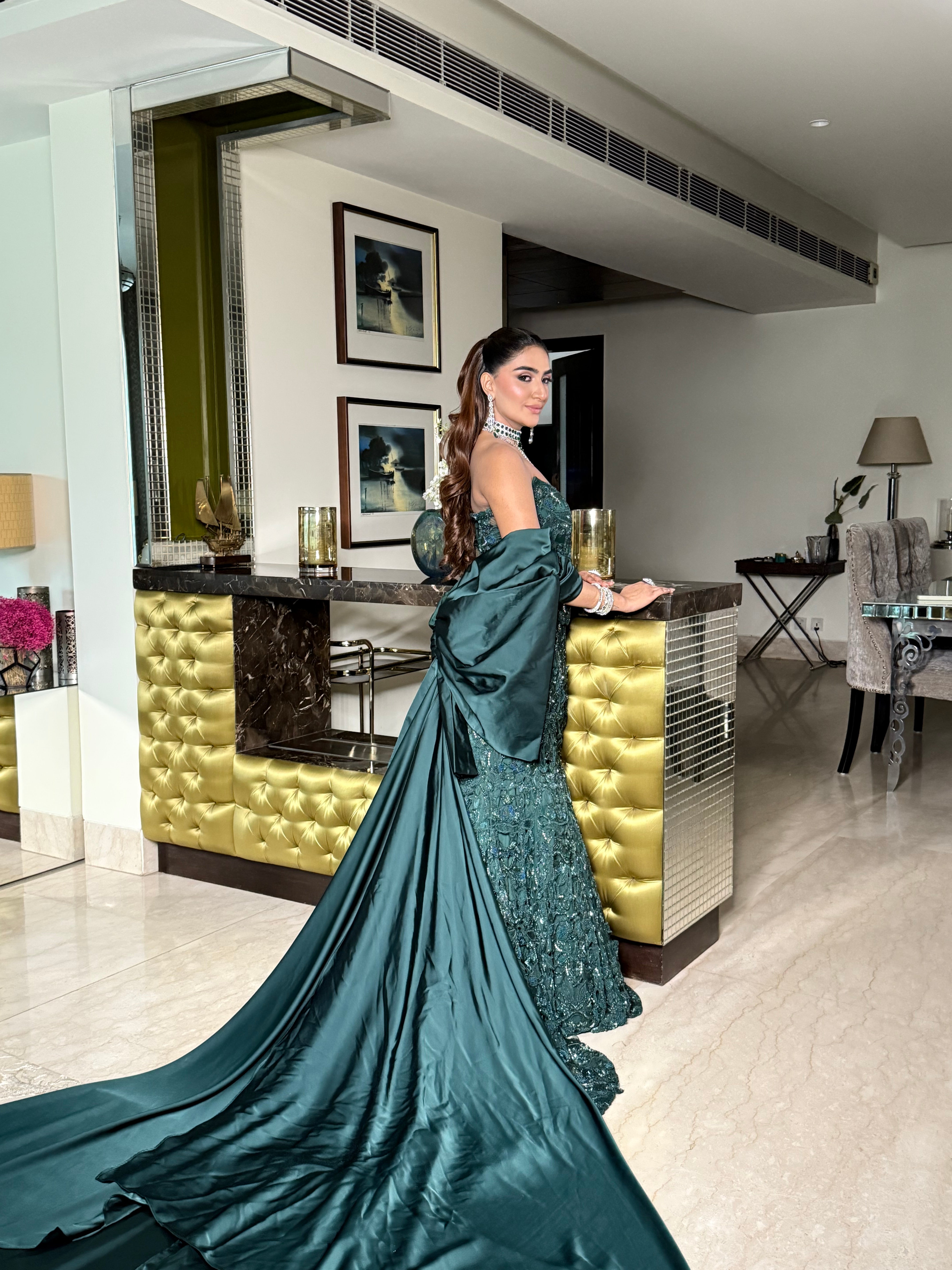Greenleaf corset mermaid lehenga