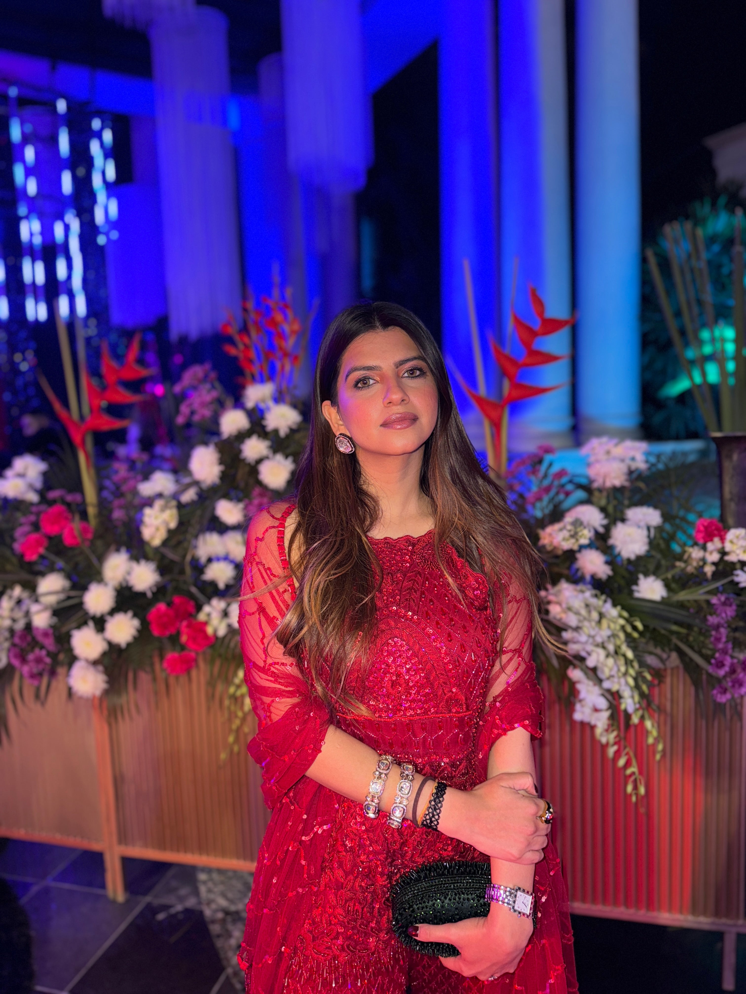 Dhriti Mehra in Red sharara set