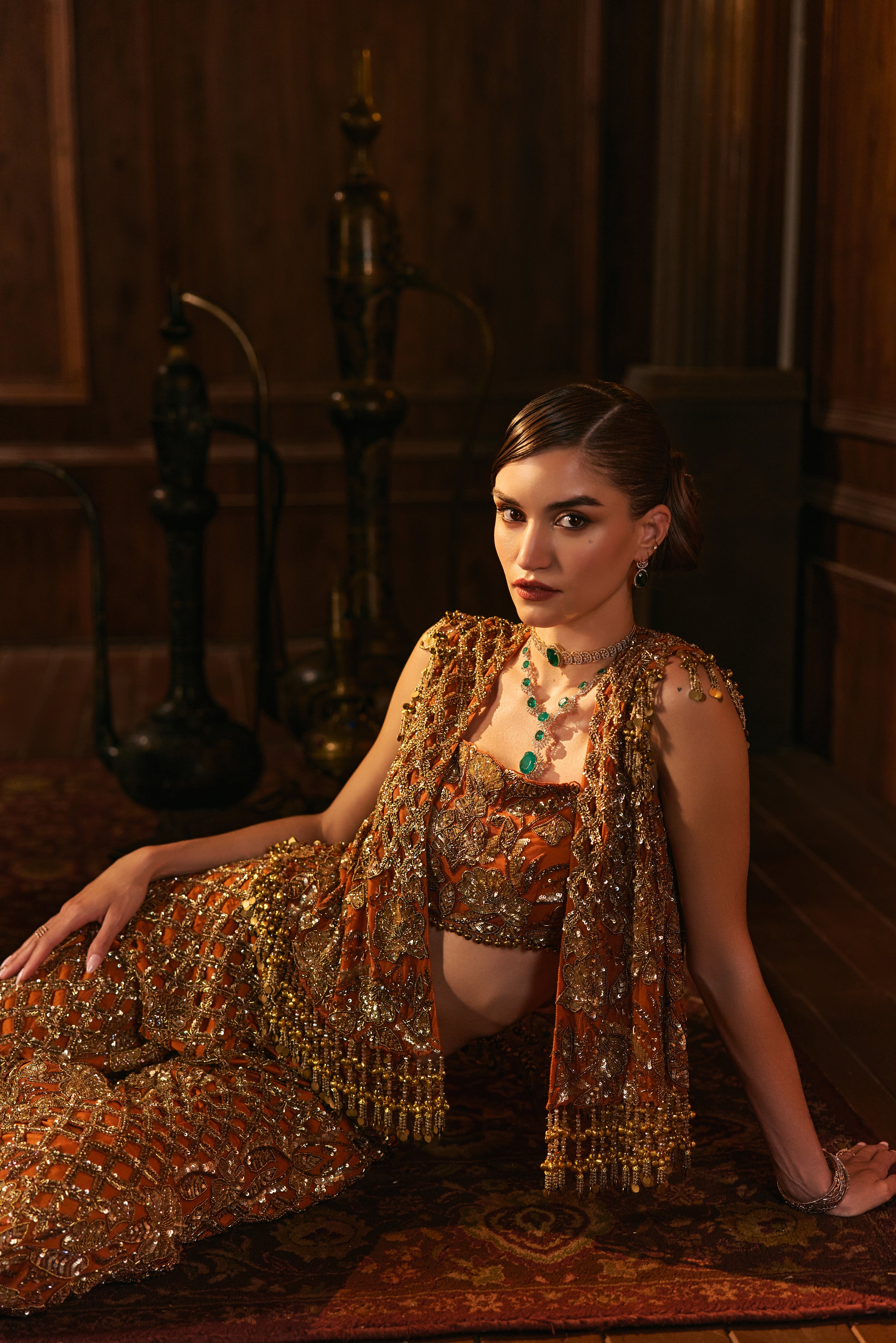 Saffron flame- Gilet and sharara set