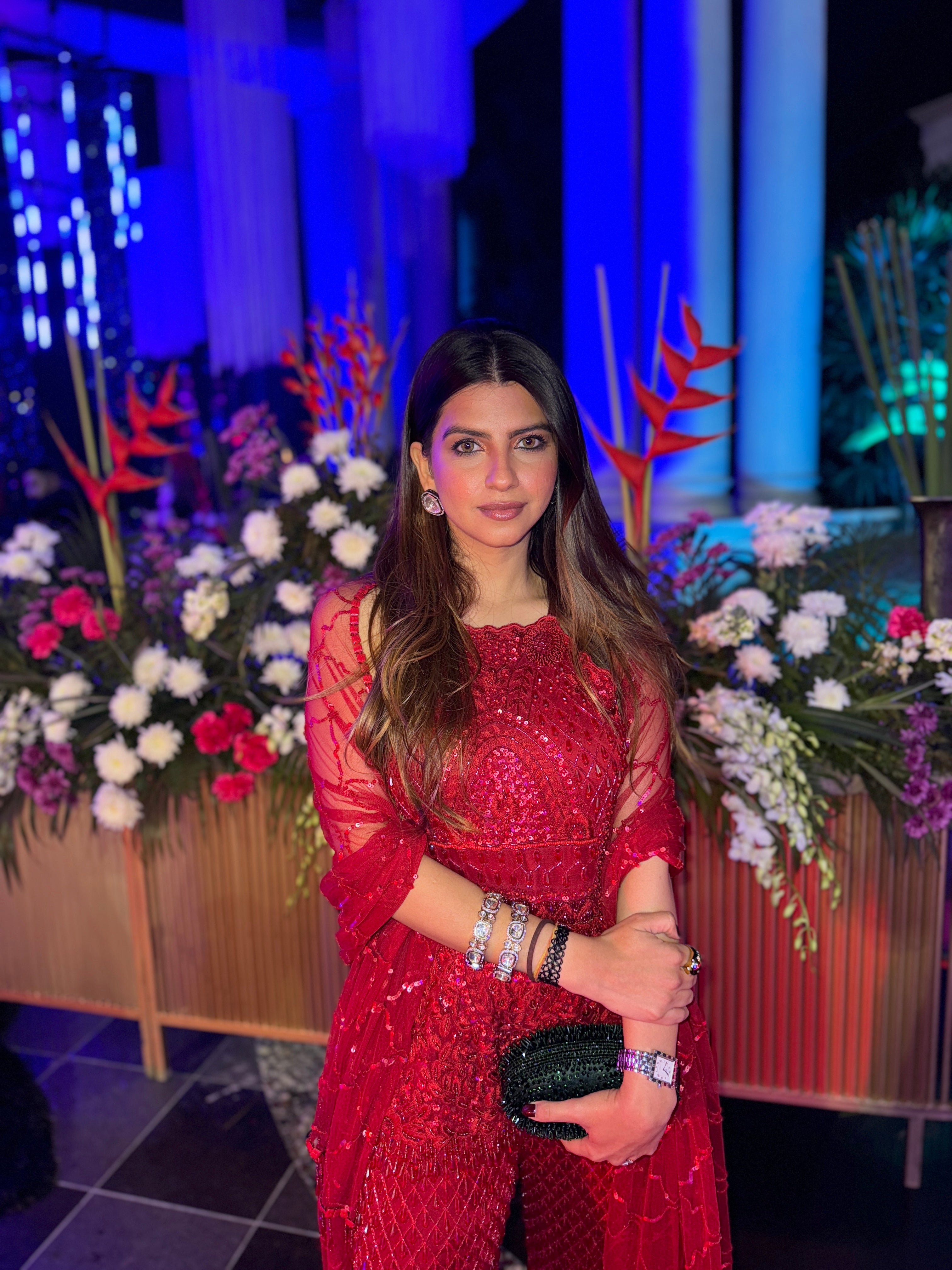 Dhriti Mehra in Red sharara set