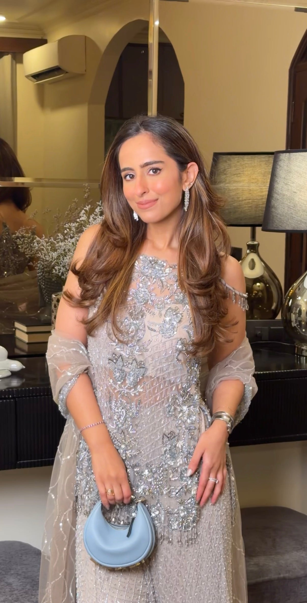 Smridhi oberoi in silver sharara set