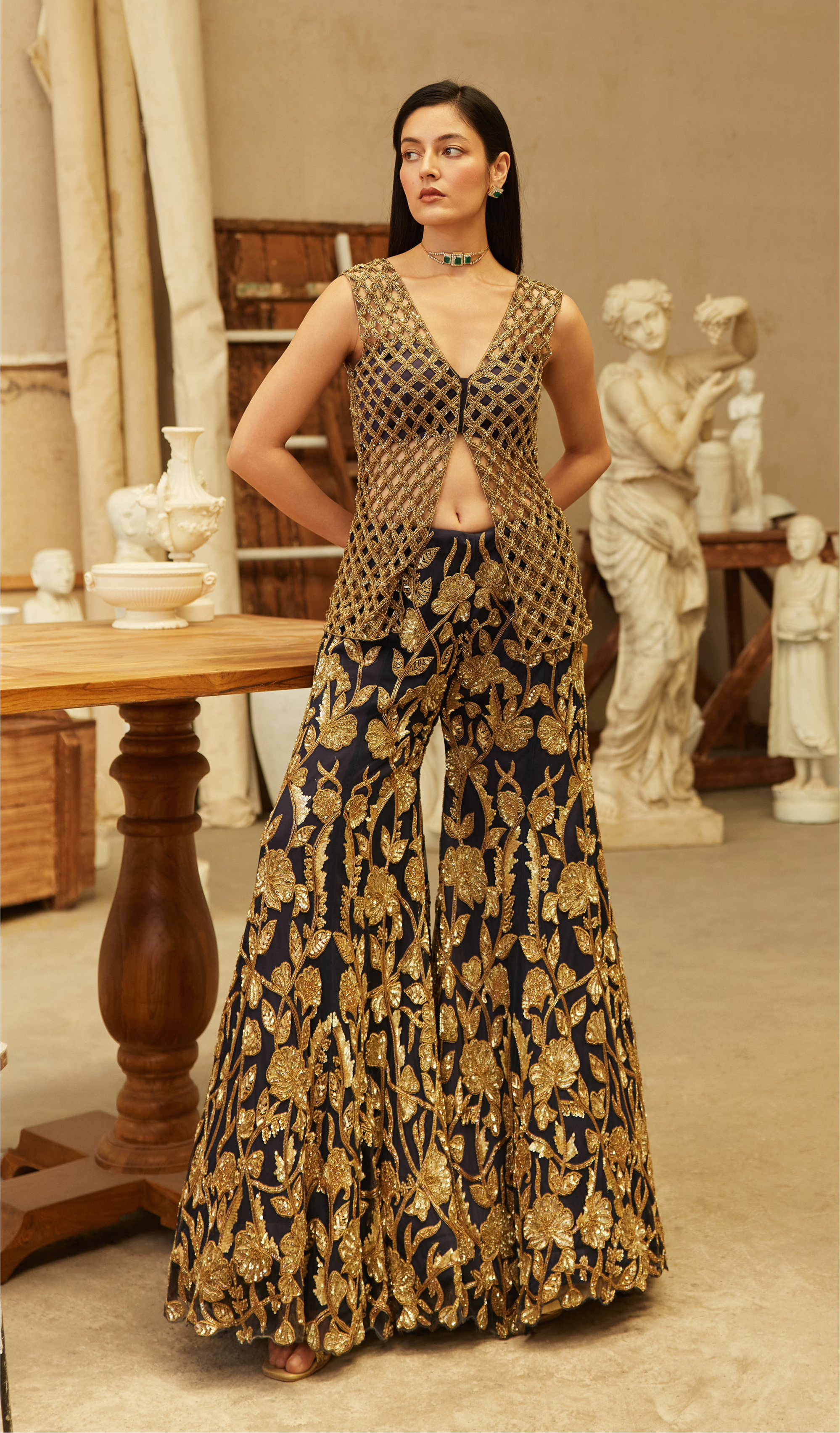 Royal Indigo sharara