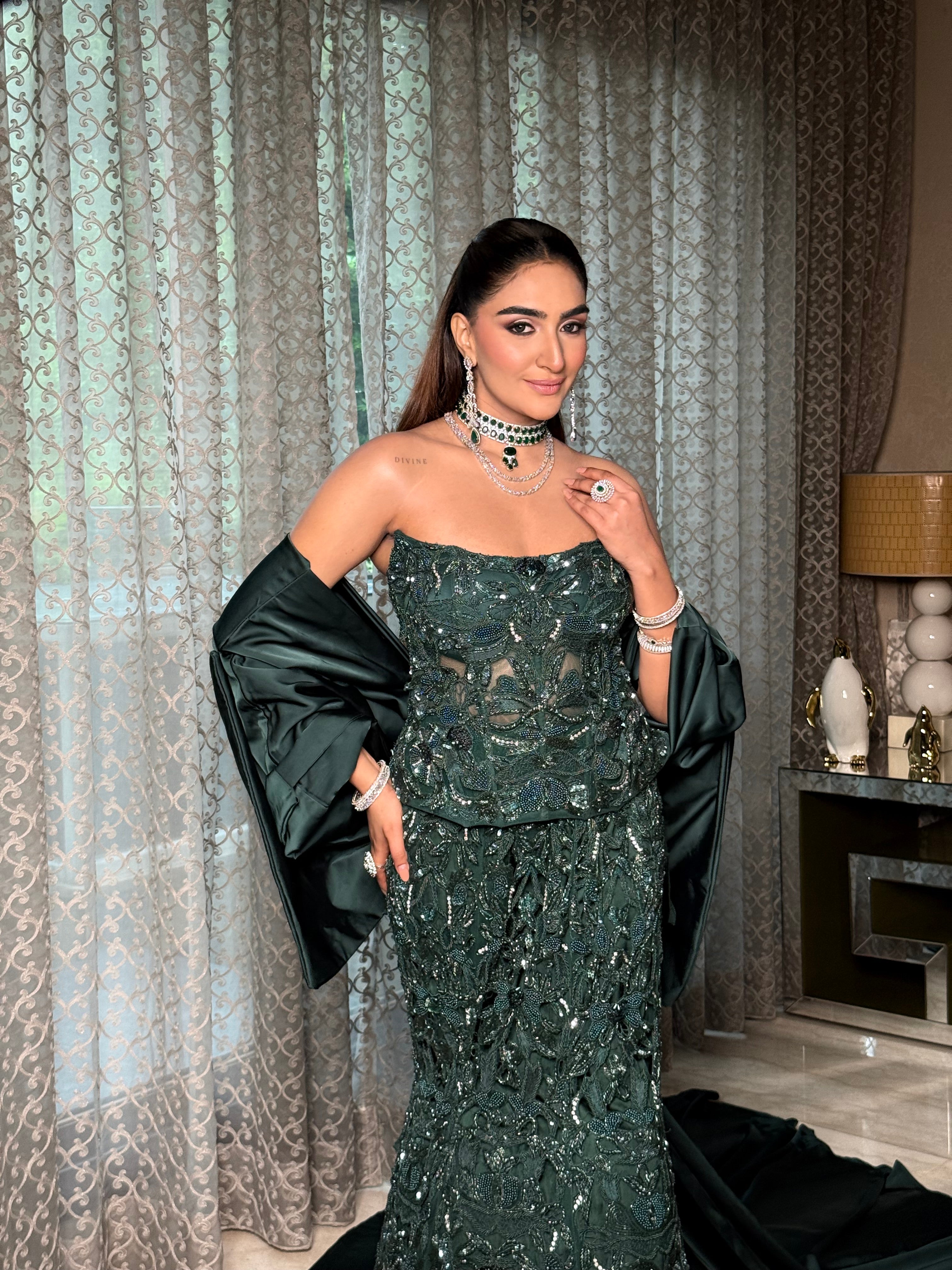 Greenleaf corset mermaid lehenga