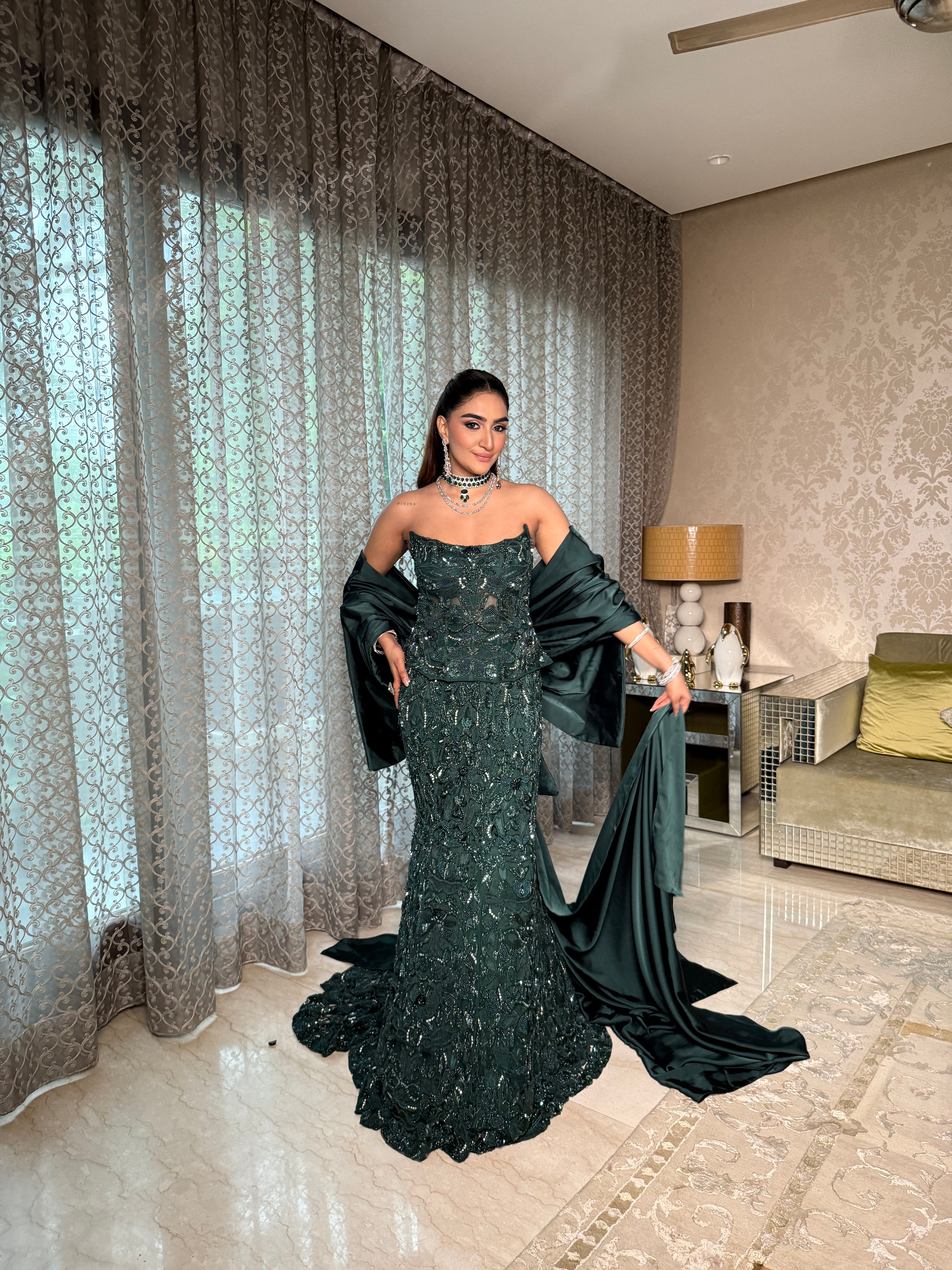Greenleaf corset mermaid lehenga
