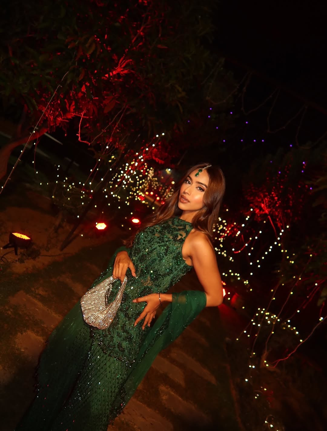 Gurleen Kaur in green sharara set