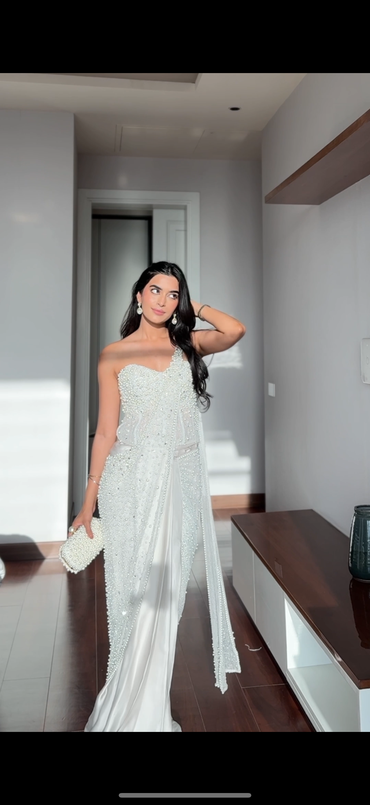 Pearl corset & pearl sari