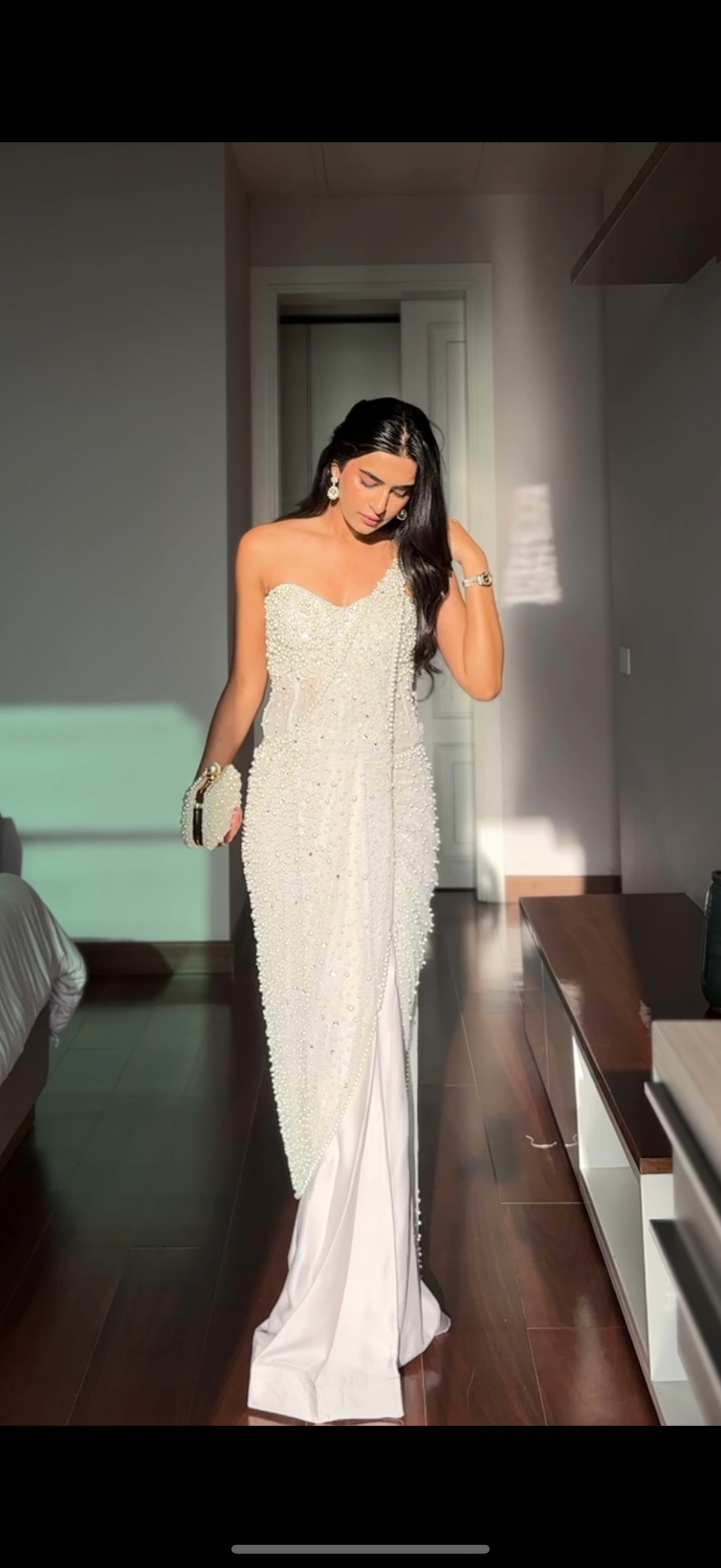 Pearl corset & pearl sari