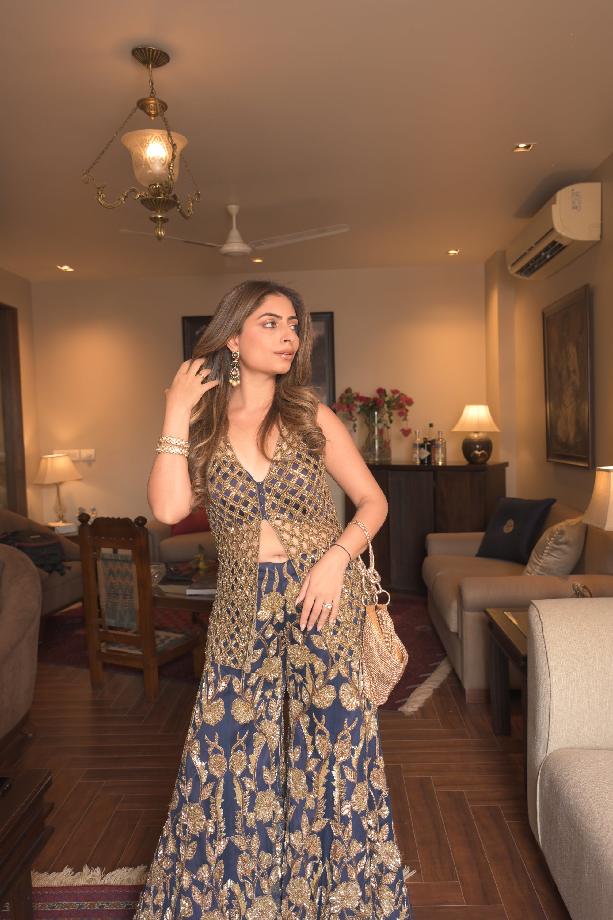 Gouri kumar in Royal indigo