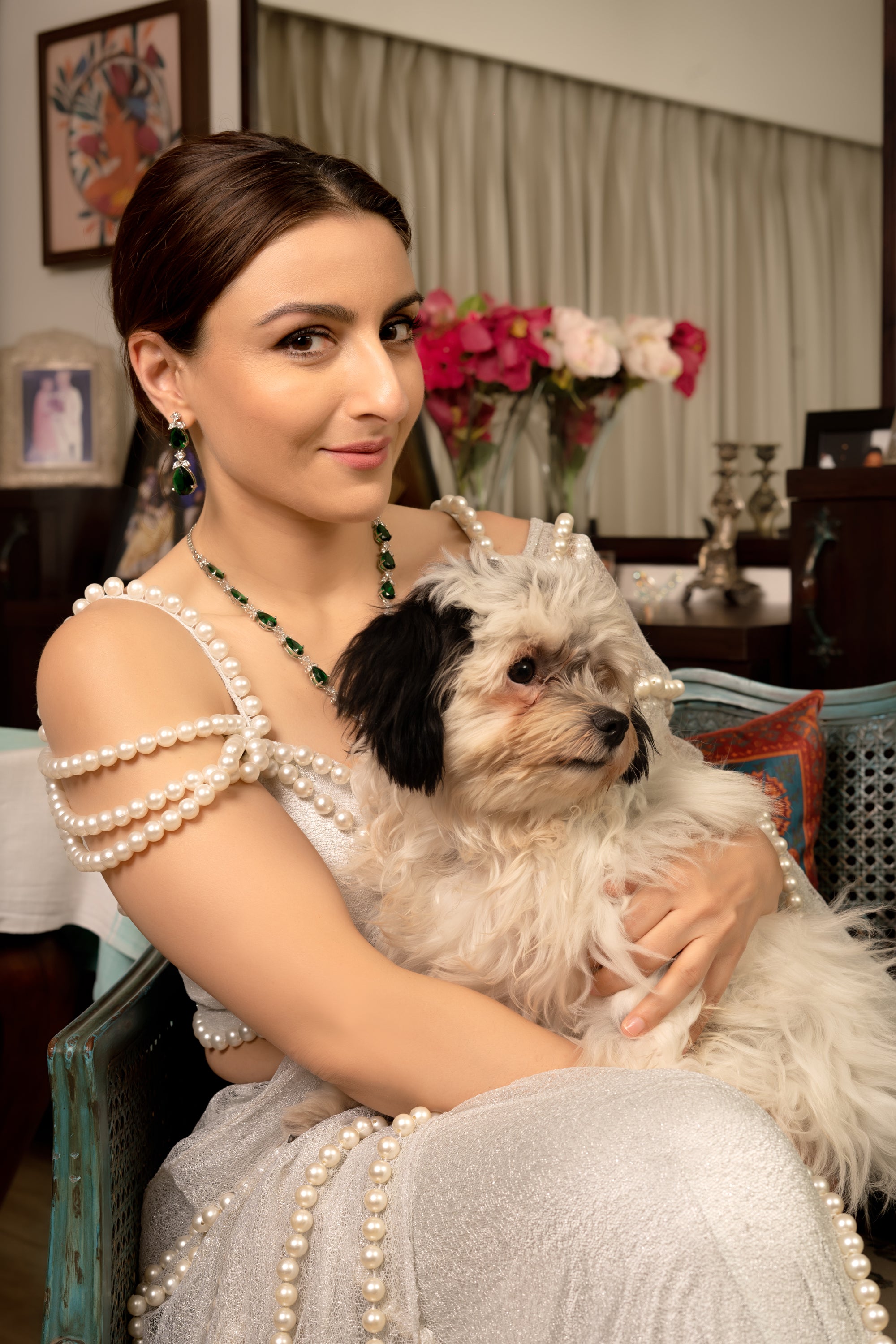 Soha Ali khan in Pearl sari