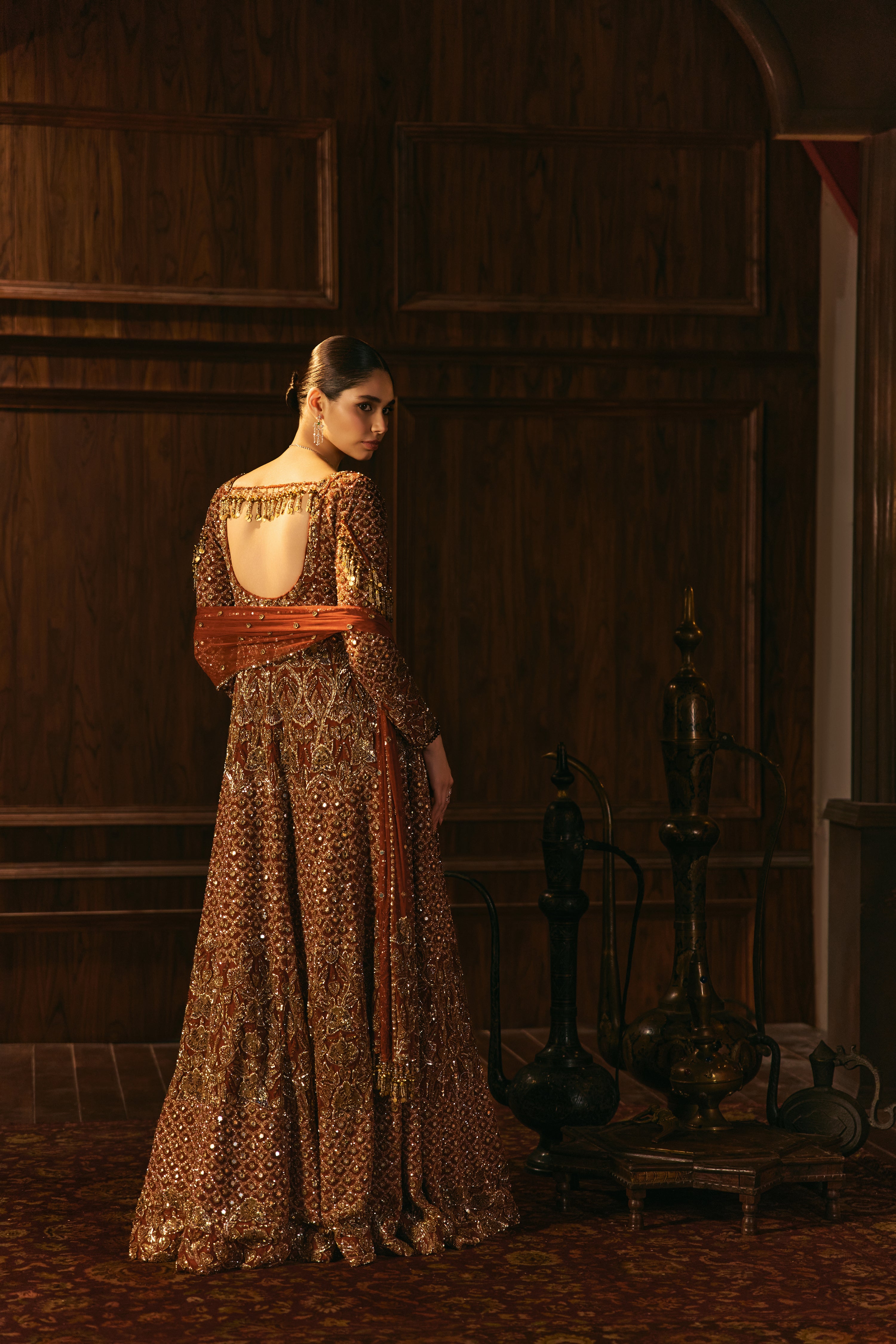 Desert Gold- Rust and gold anarkali