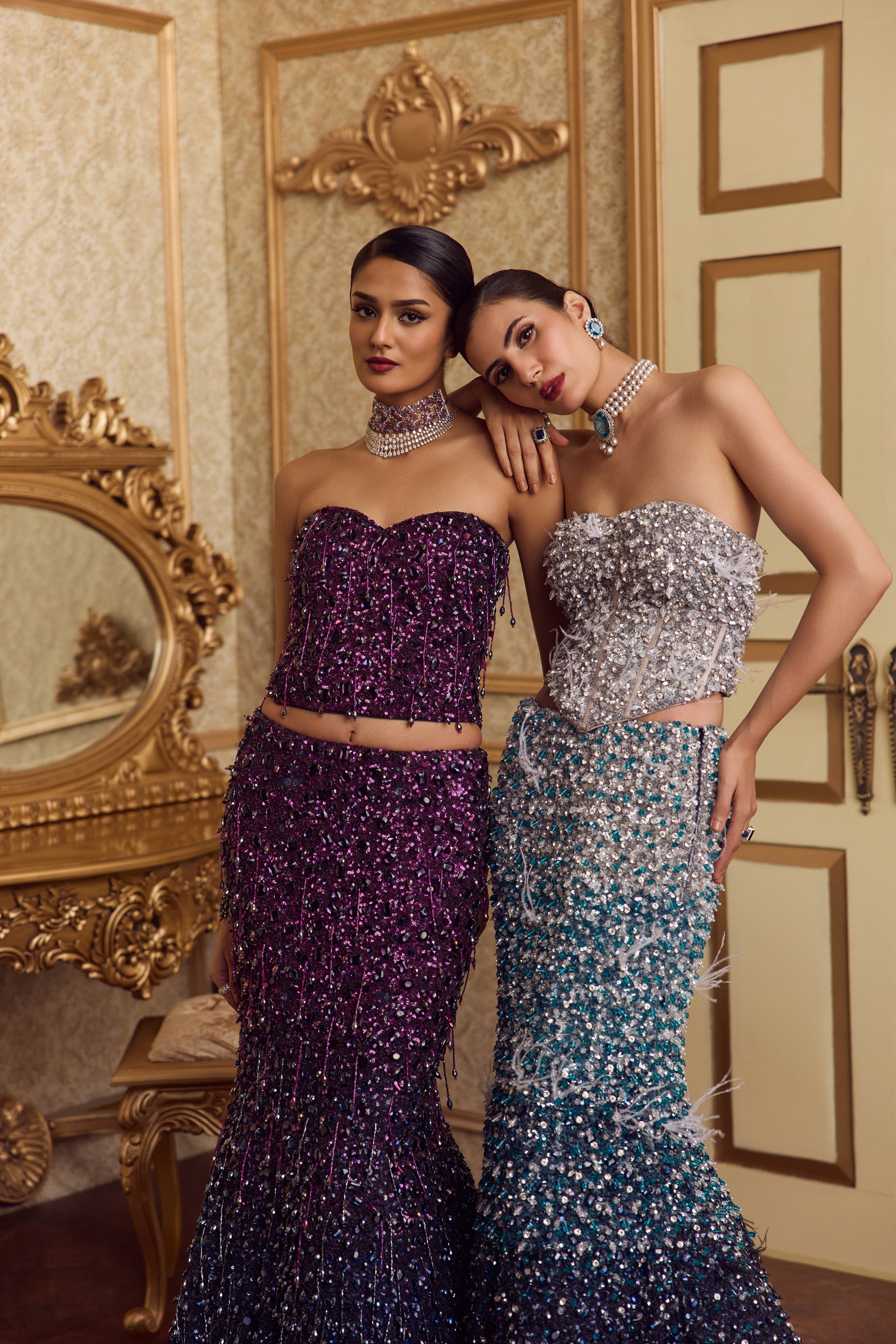 OCEAN CASCADE MERMAID LEHENGA
