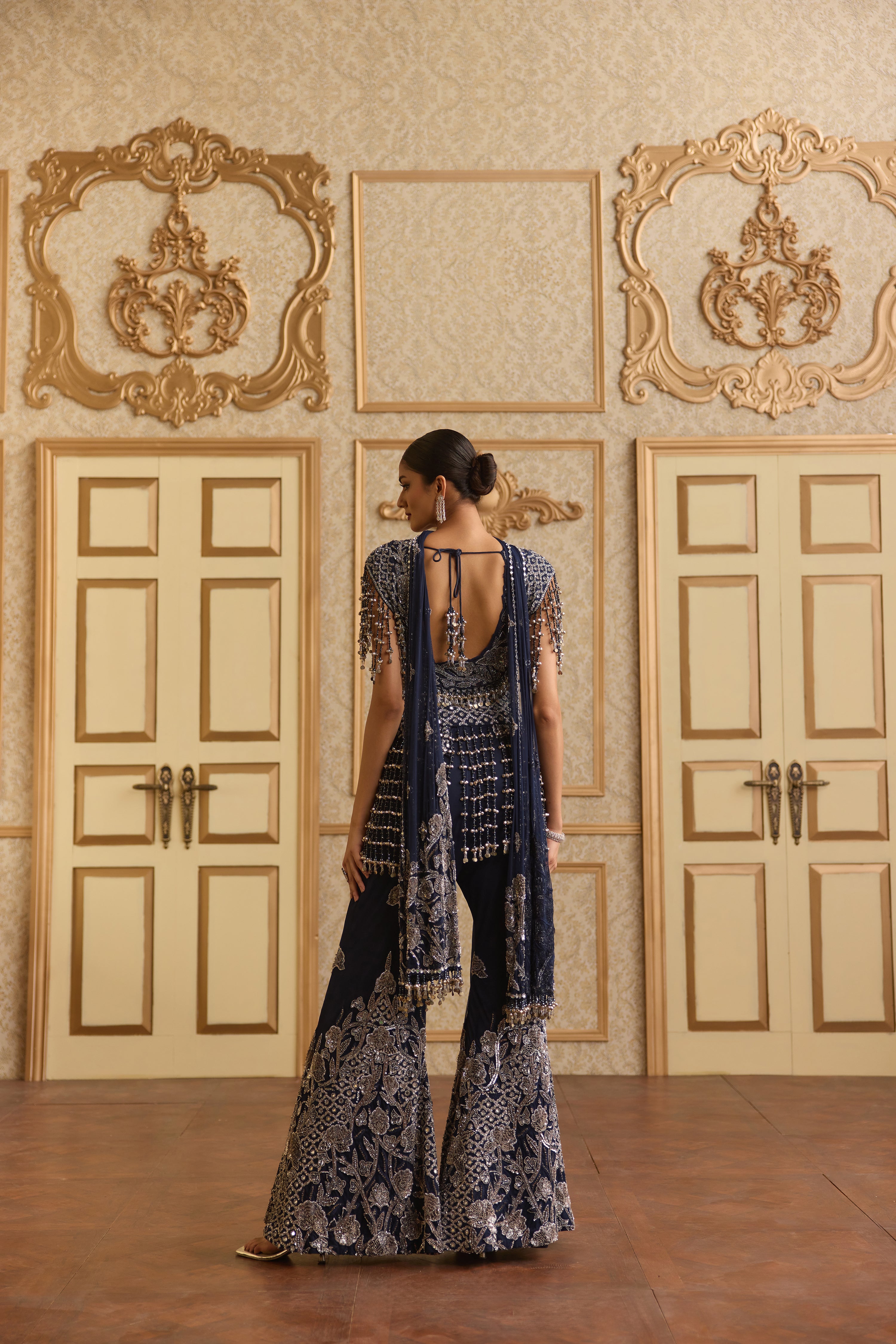 MAJESTY BLUE SHARARA SET