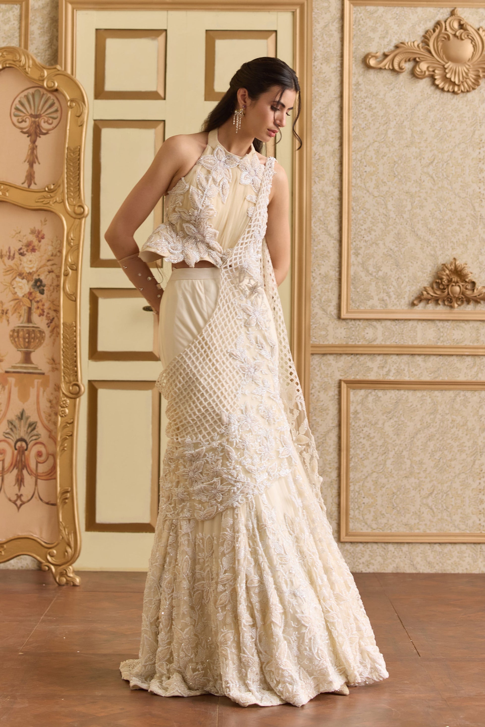 IVORY WHISPER LEHENGA SAREE