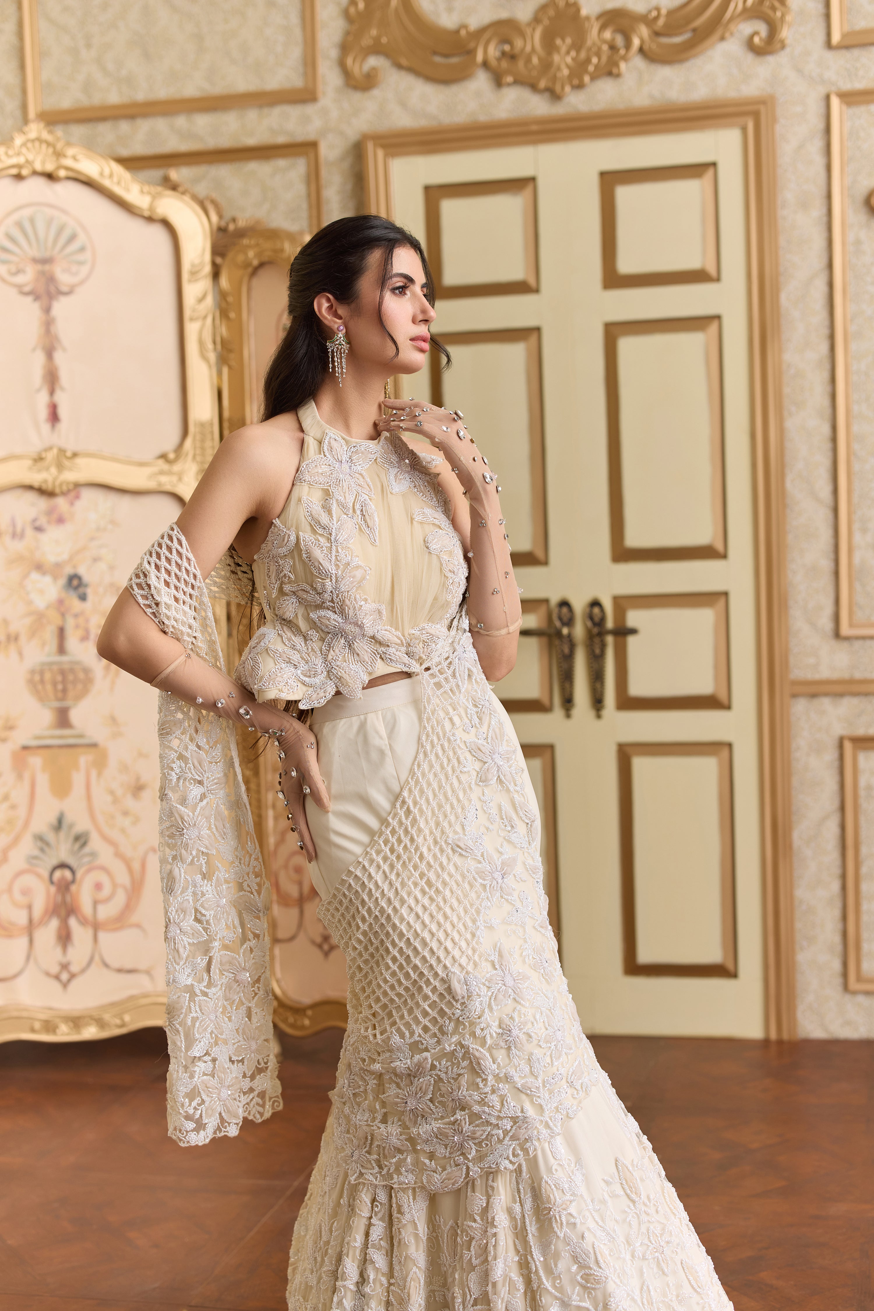 IVORY WHISPER LEHENGA SAREE