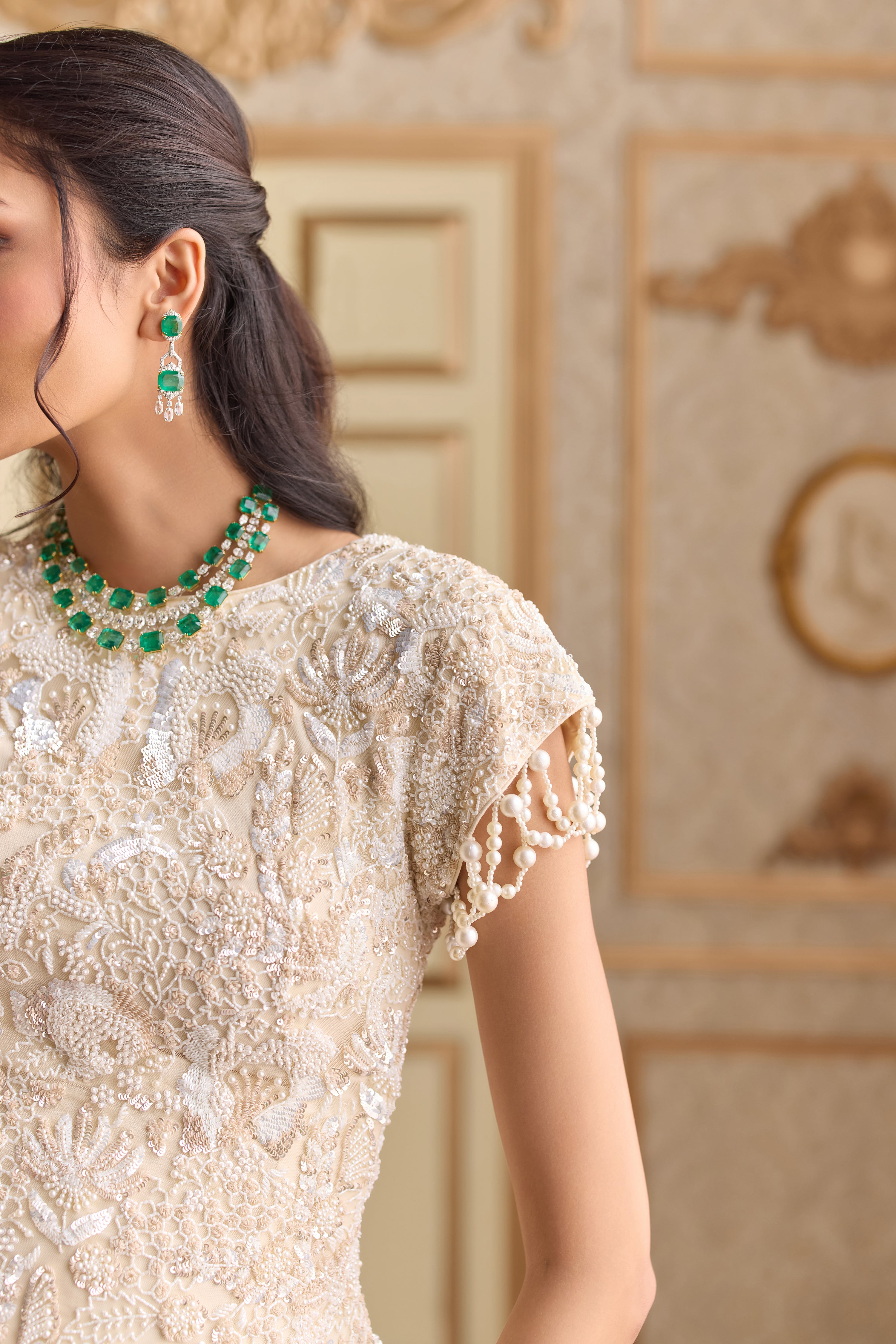 Celestial cream lehenga