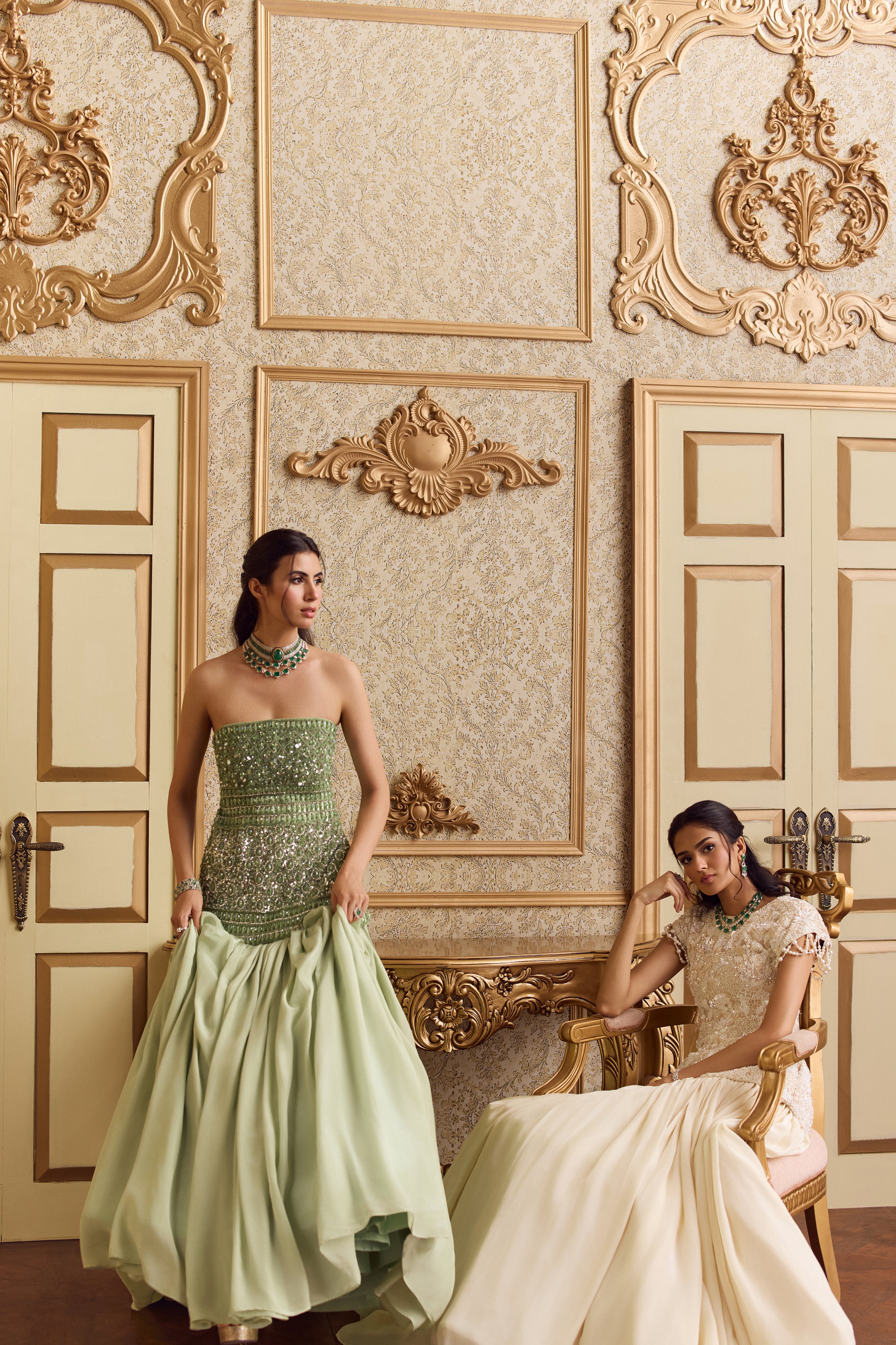 CELESTIAL GREEN LEHENGA