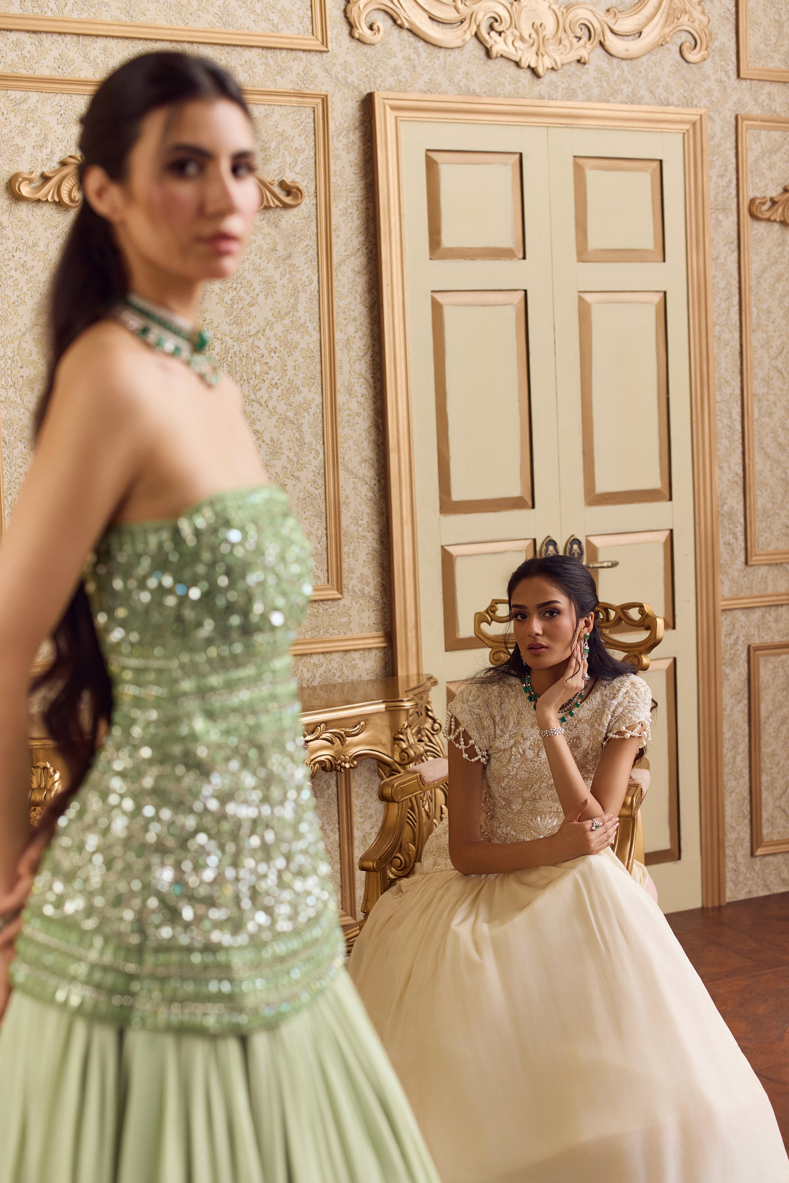 CELESTIAL GREEN LEHENGA