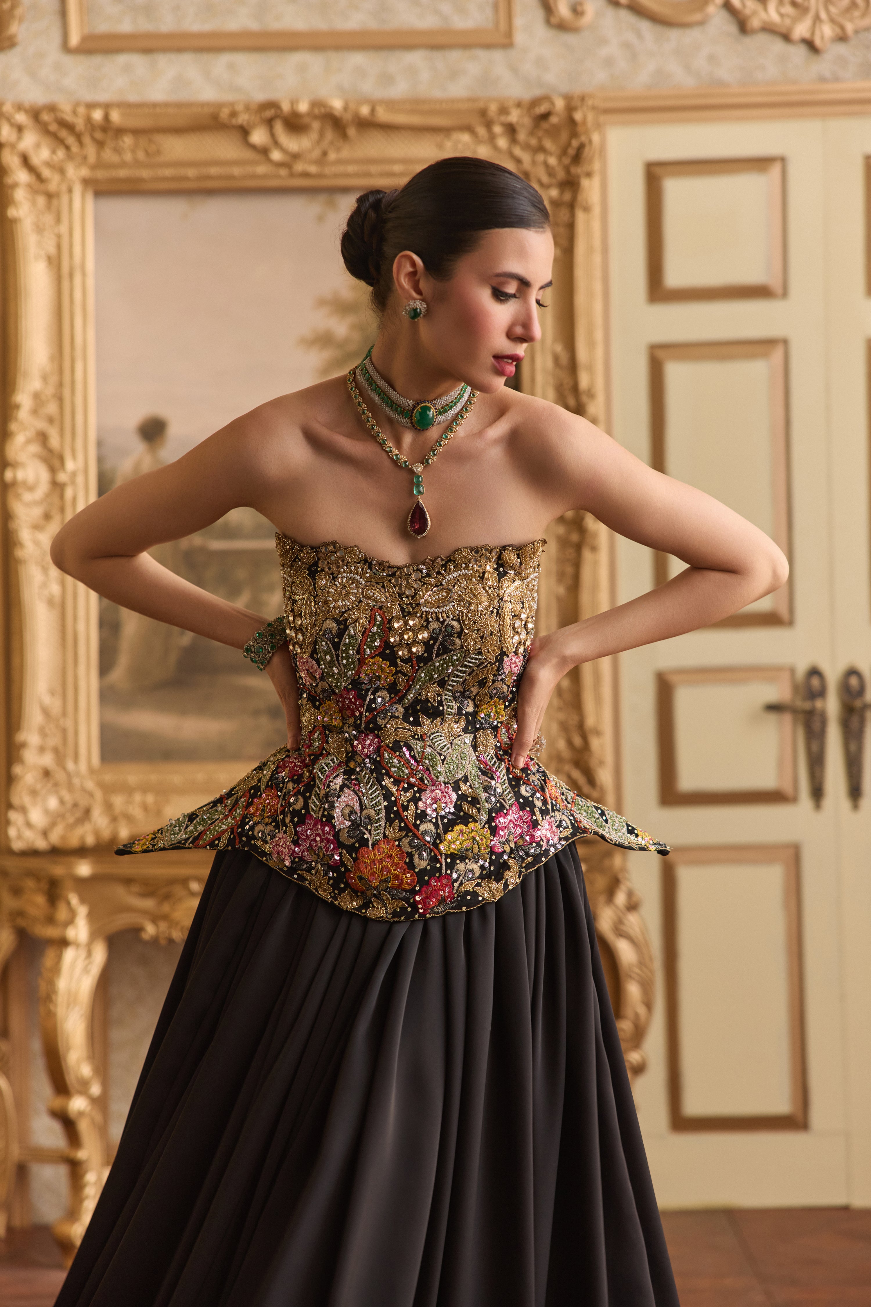 SECRET GARDEN CORSET AND LEHENGA