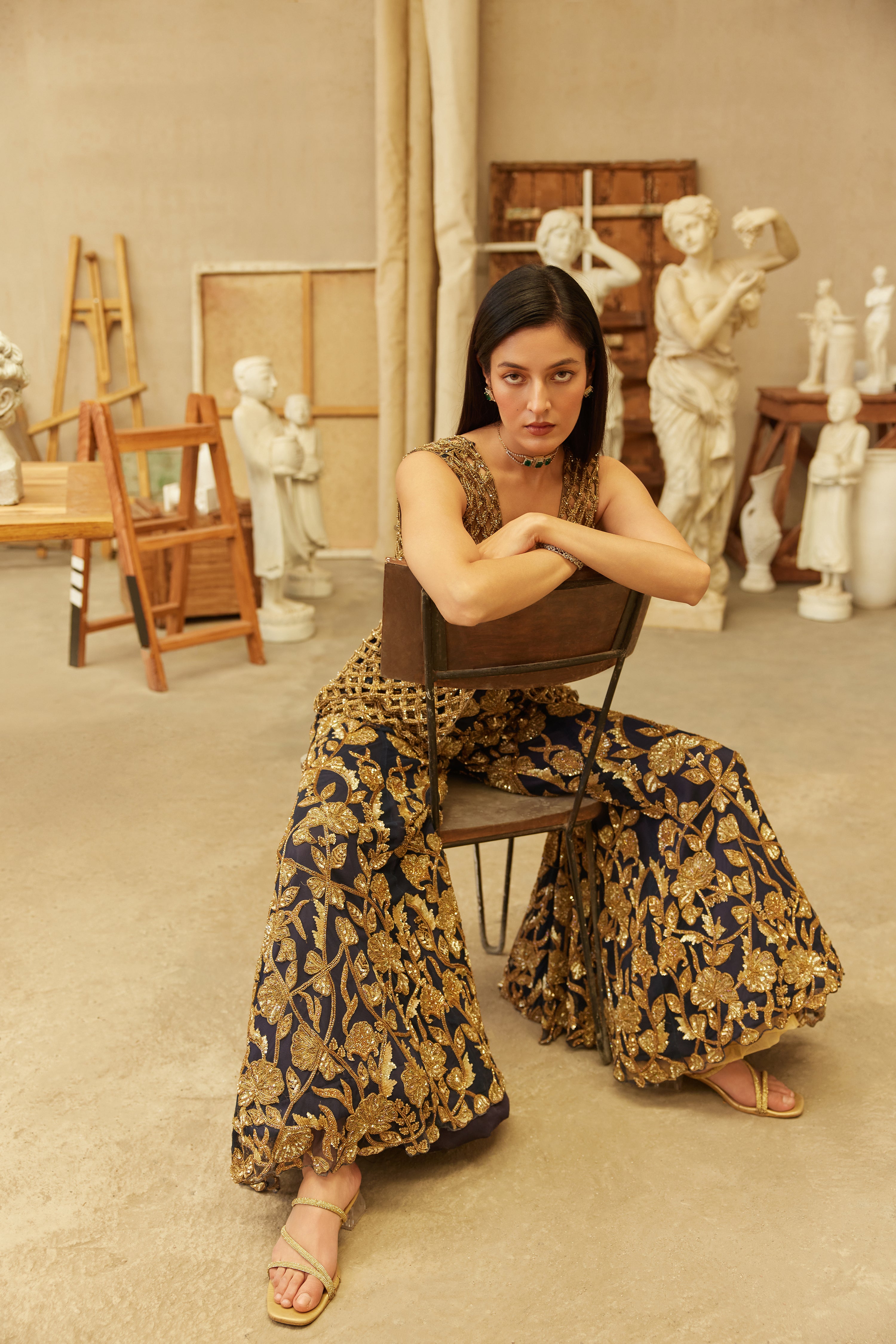 Royal Indigo sharara