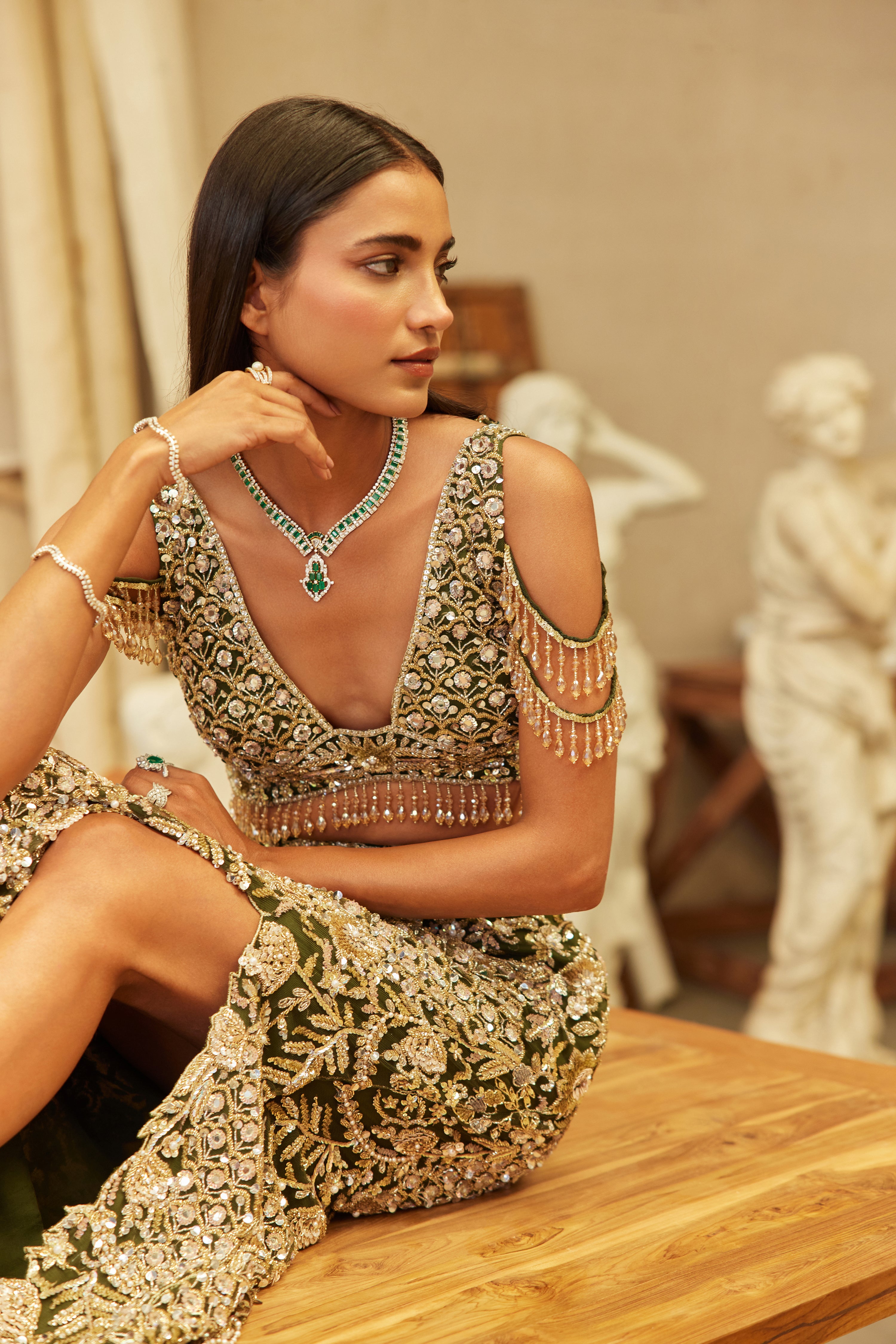 Royal Evergreen Skirt co-ord