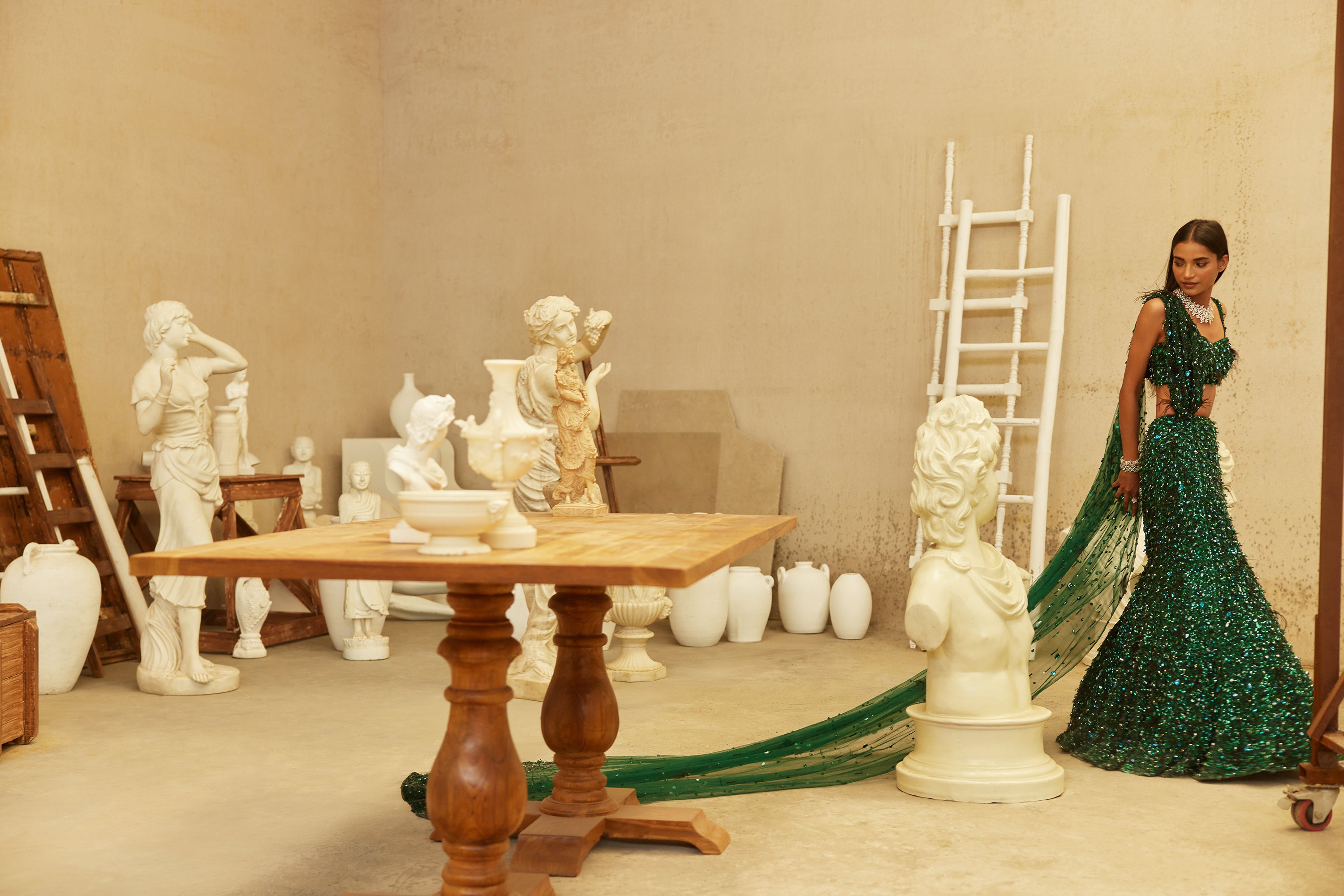 Forest Jewel mermaid lehenga