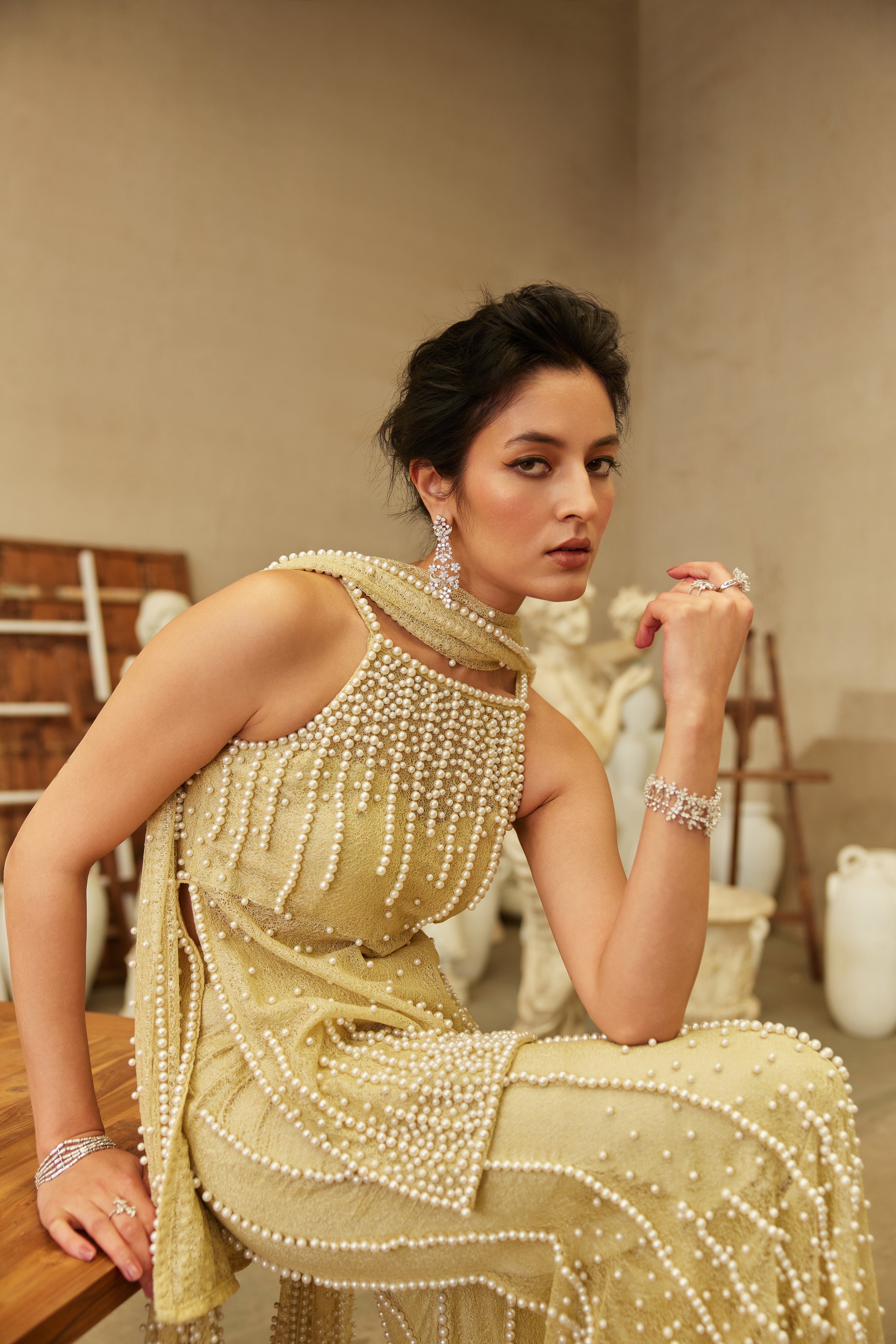 Lemon Pearl sharara set