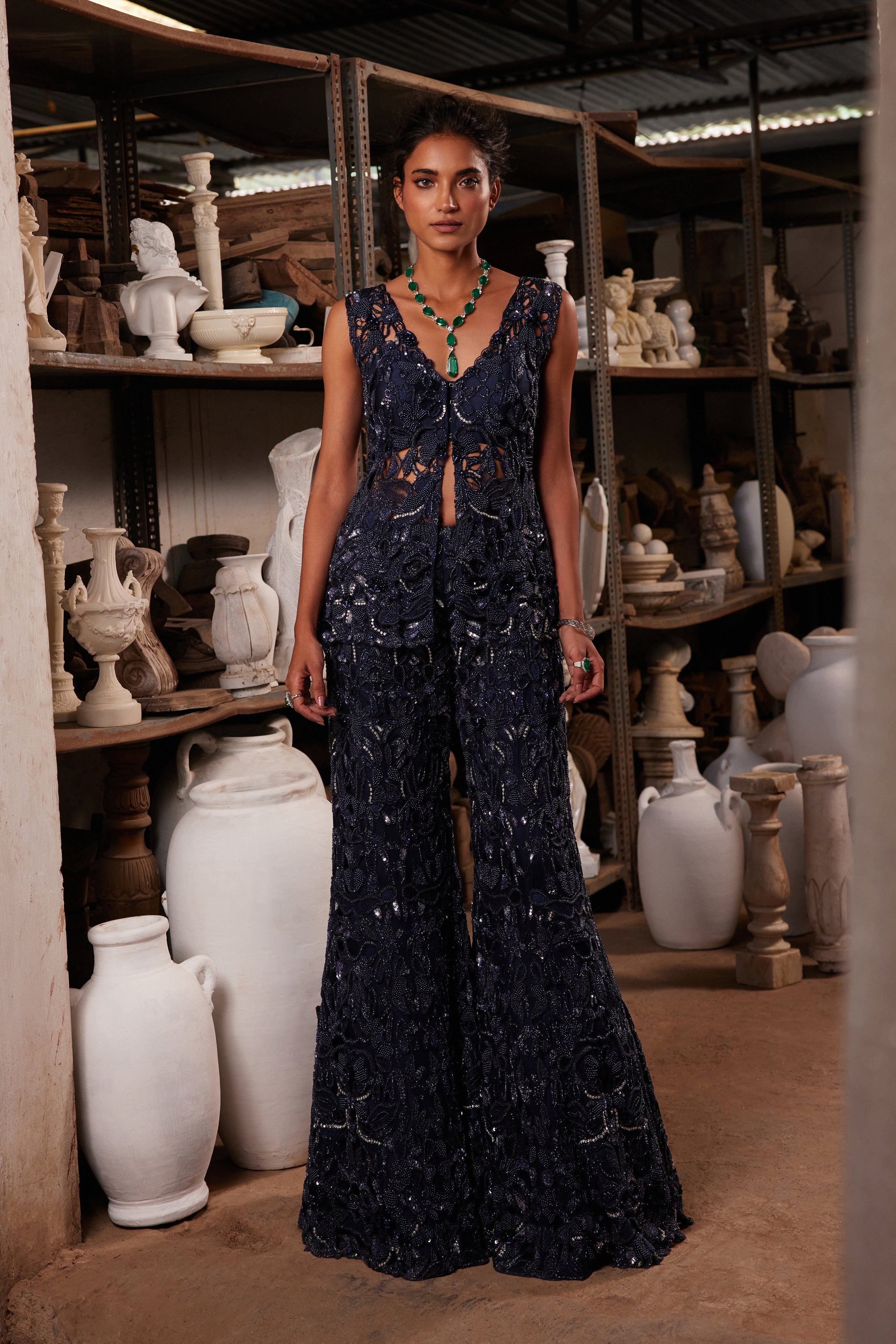 Midnight sapphire sharara