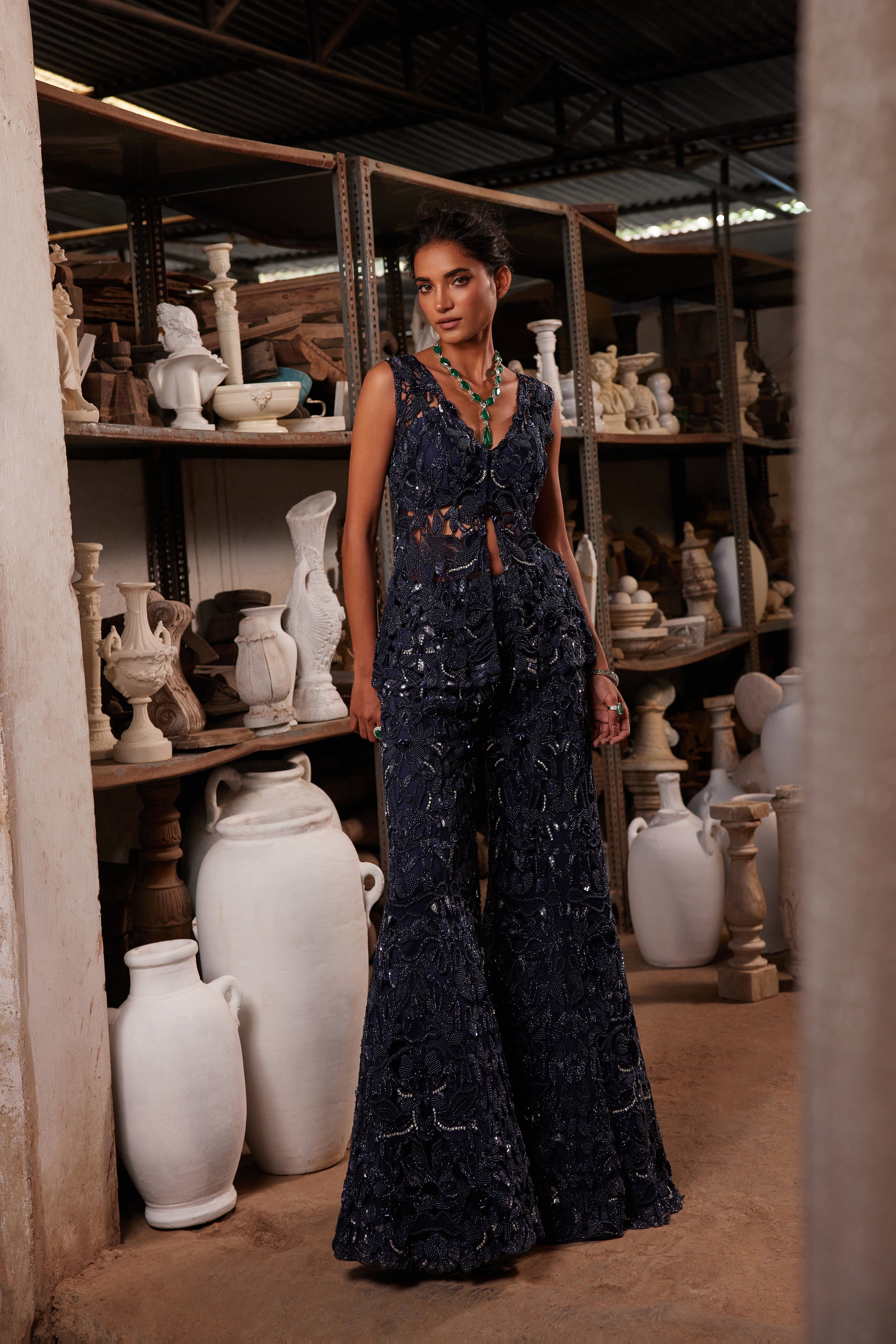 Midnight sapphire sharara