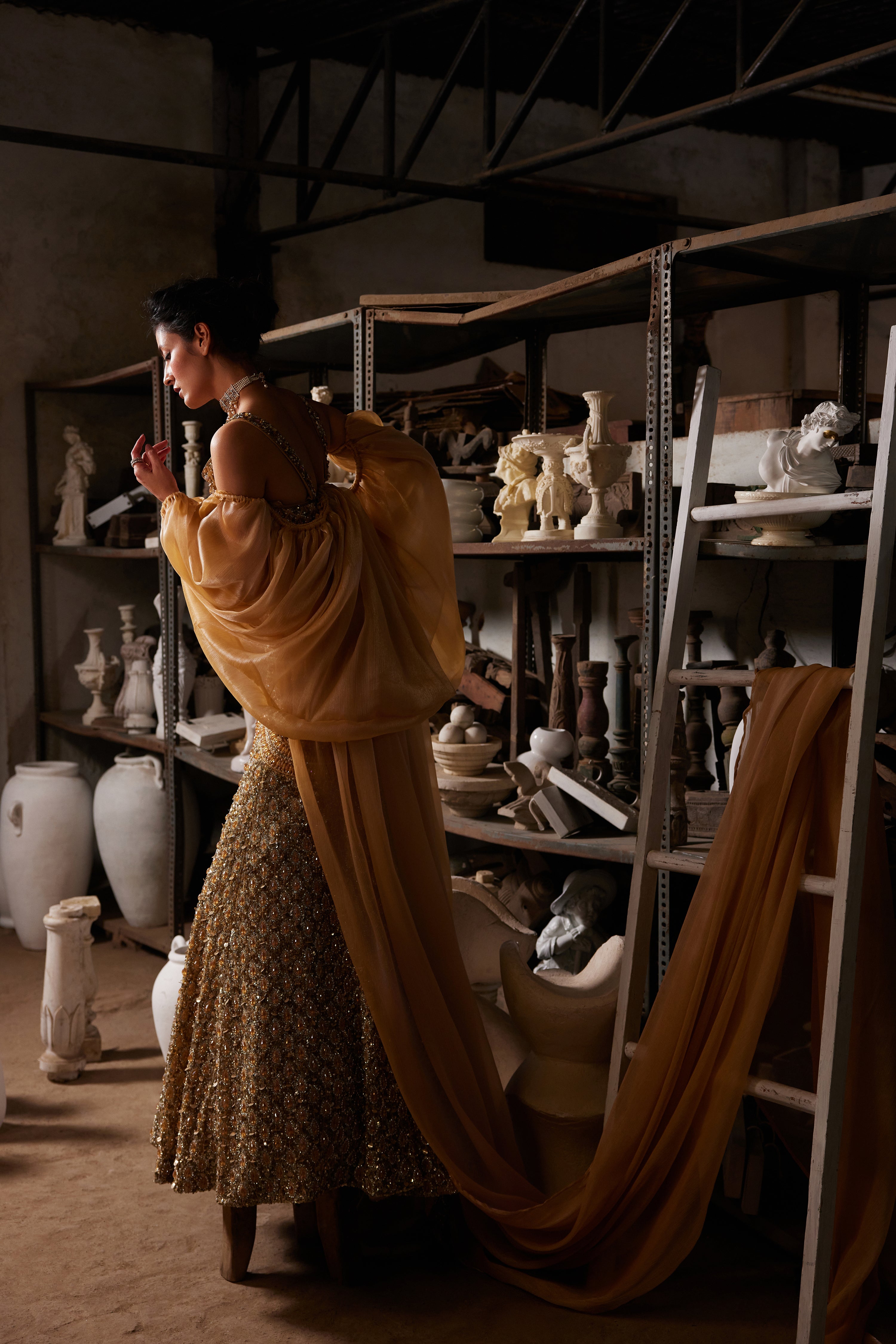 Honeycomb mermaid lehenga