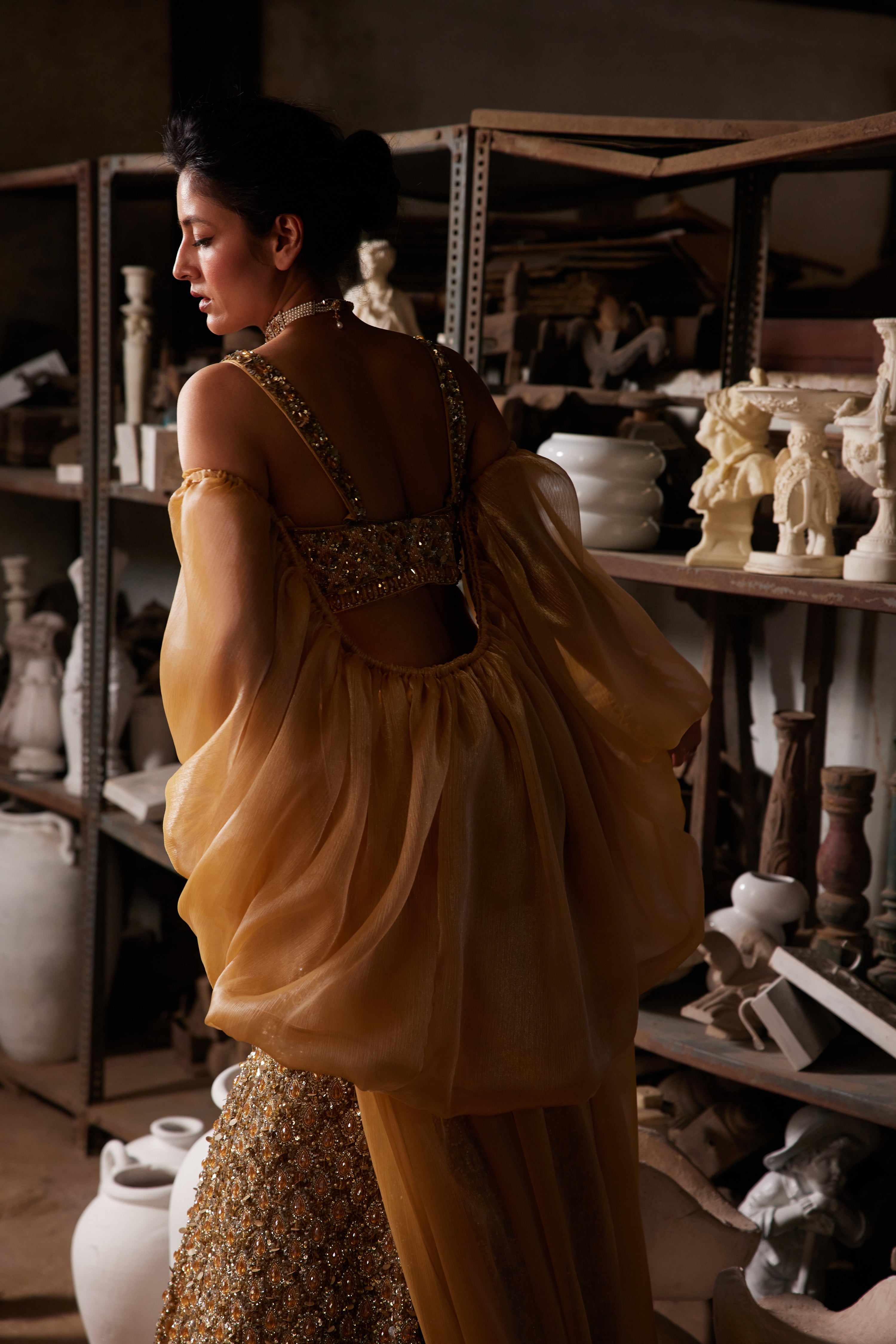 Honeycomb mermaid lehenga