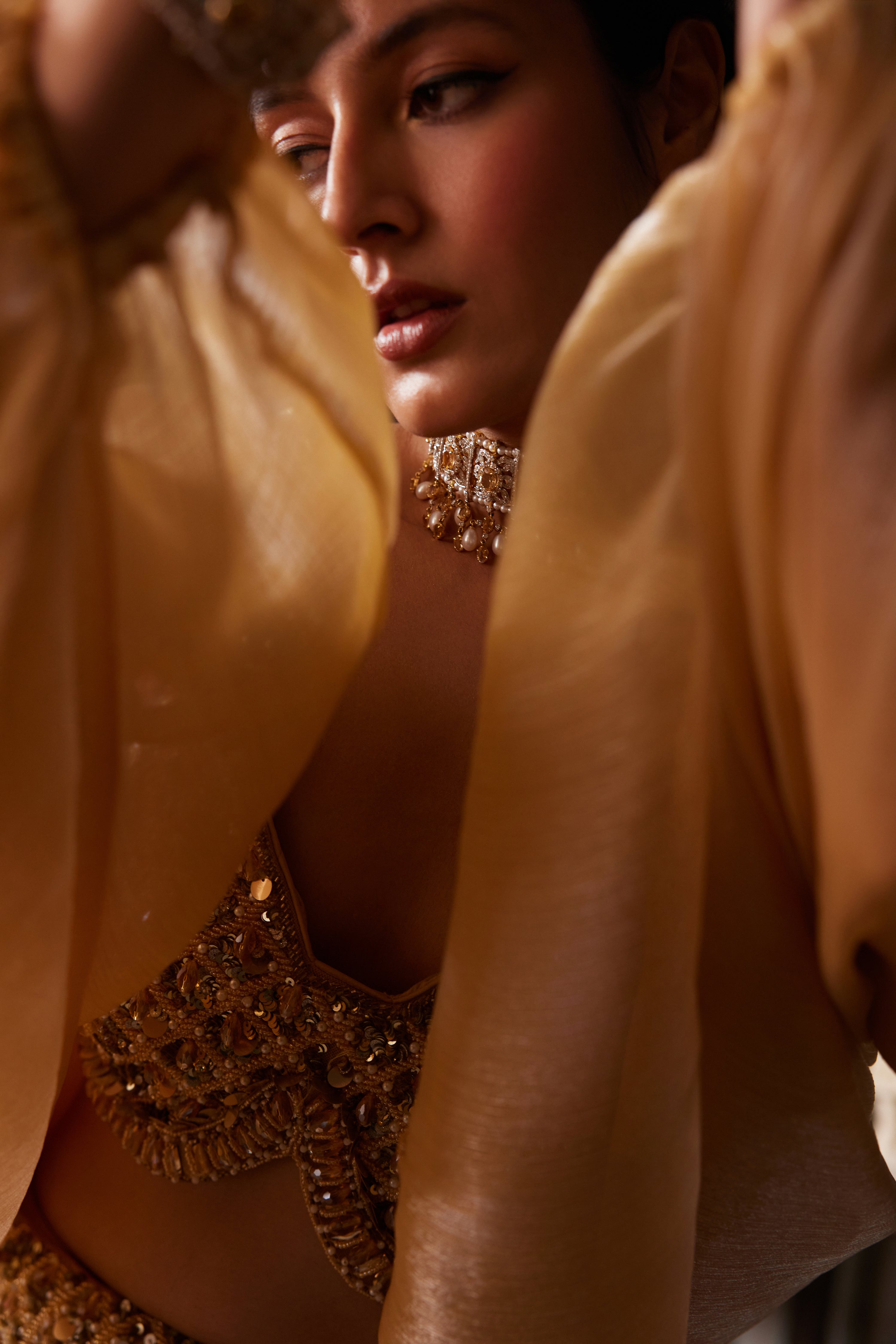 Honeycomb mermaid lehenga