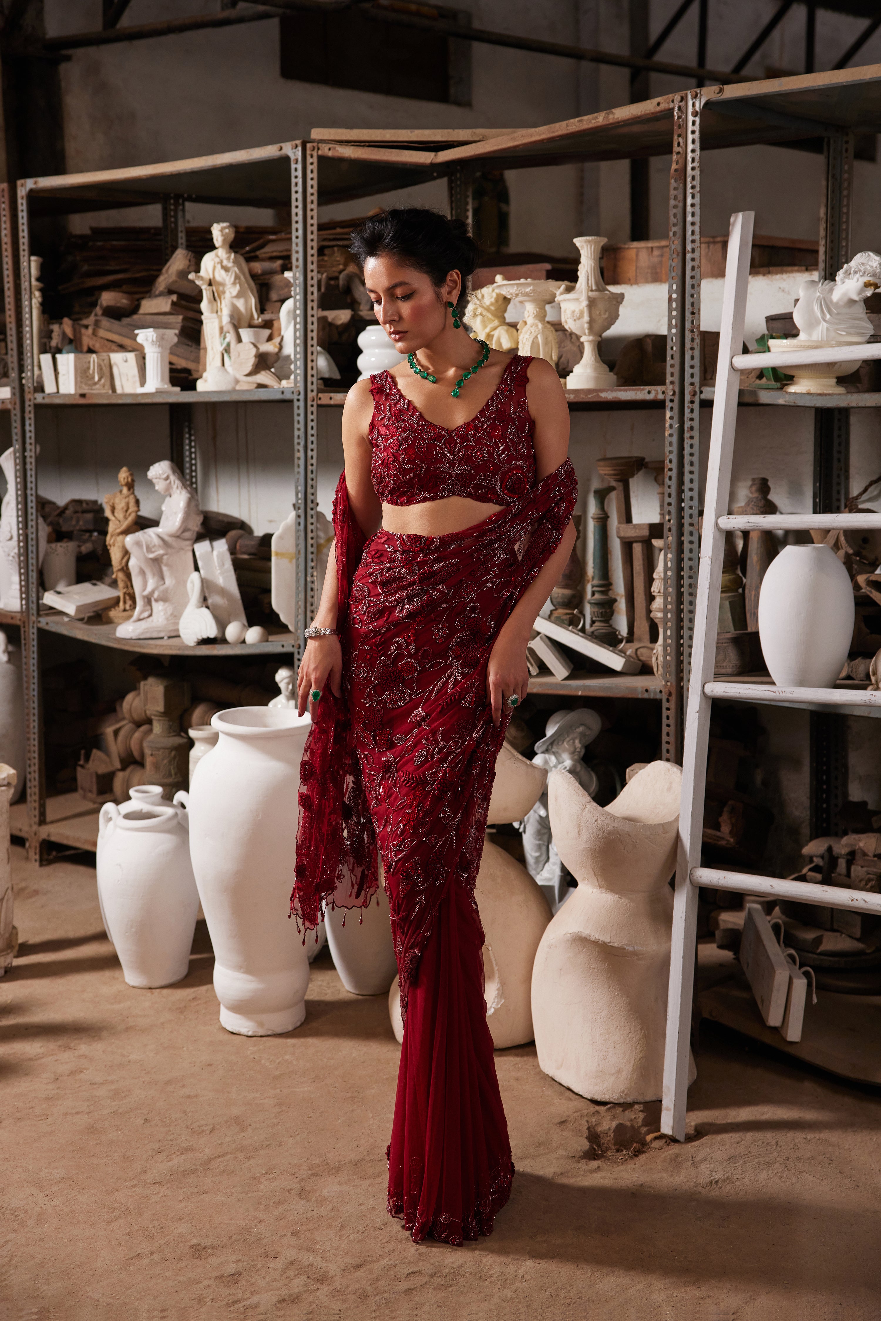 MERLOT GLOW SAREE
