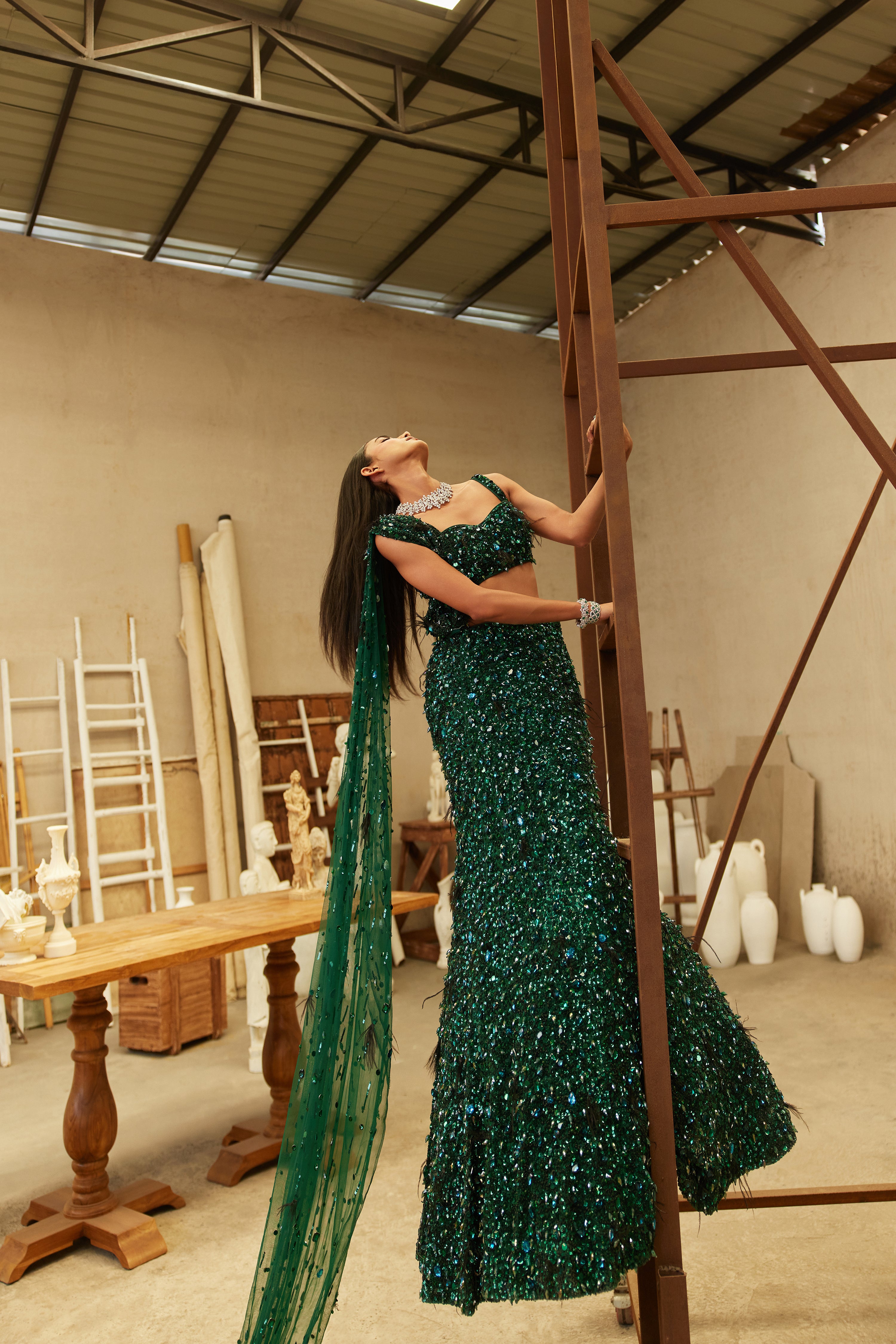 Forest Jewel mermaid lehenga