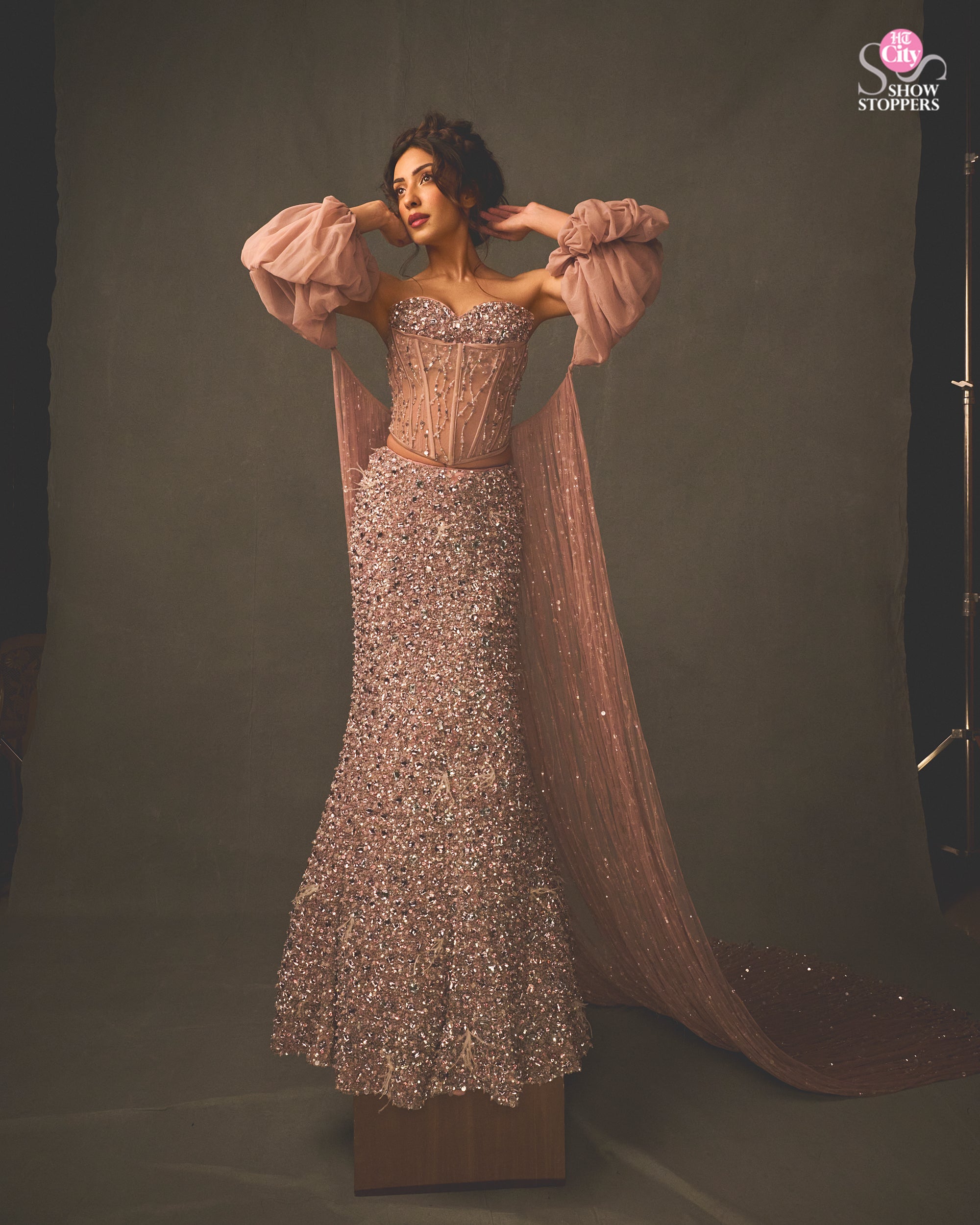 Sahher Bambba in Mandarinfish lehenga