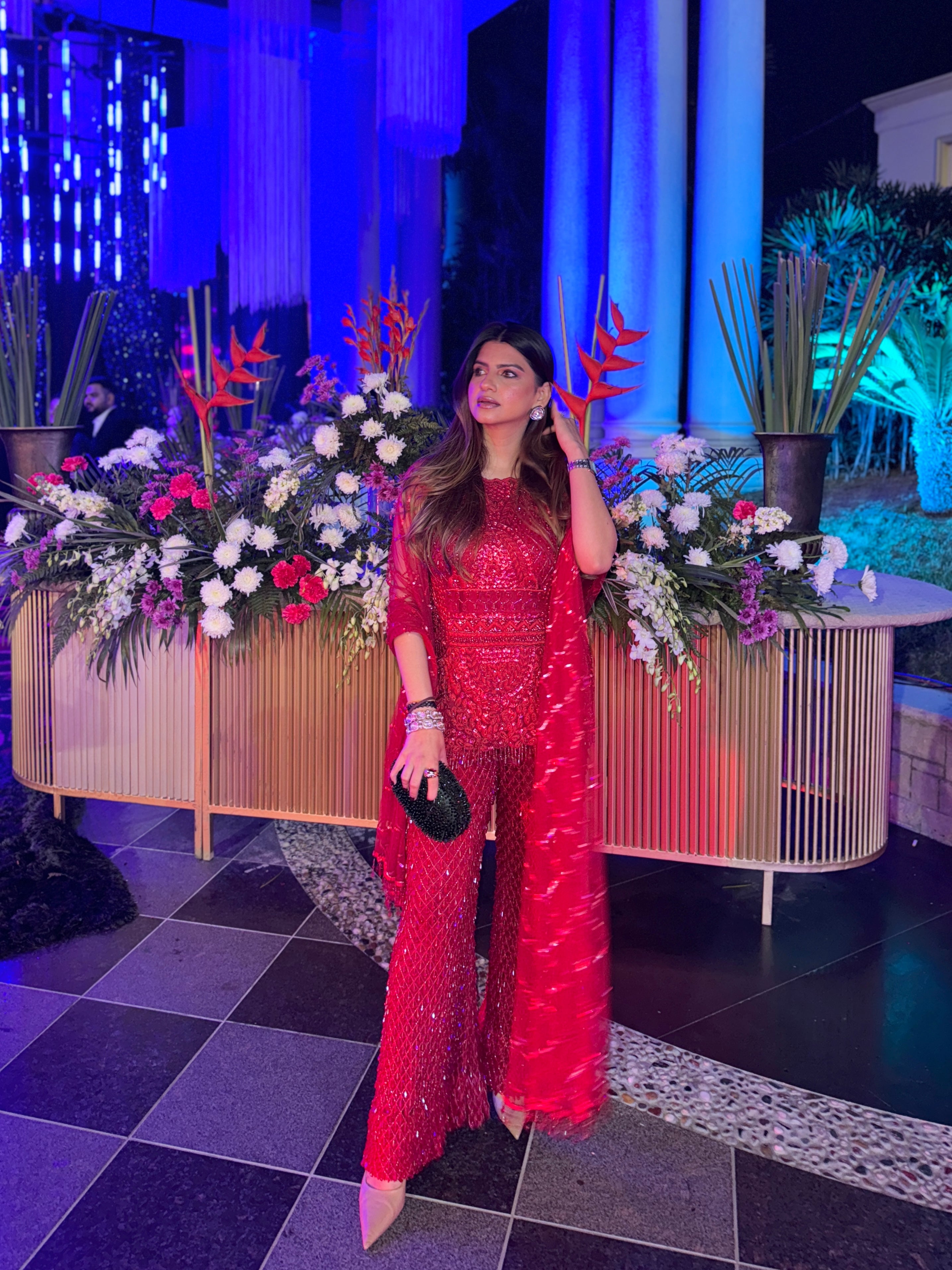 Dhriti Mehra in Red sharara set