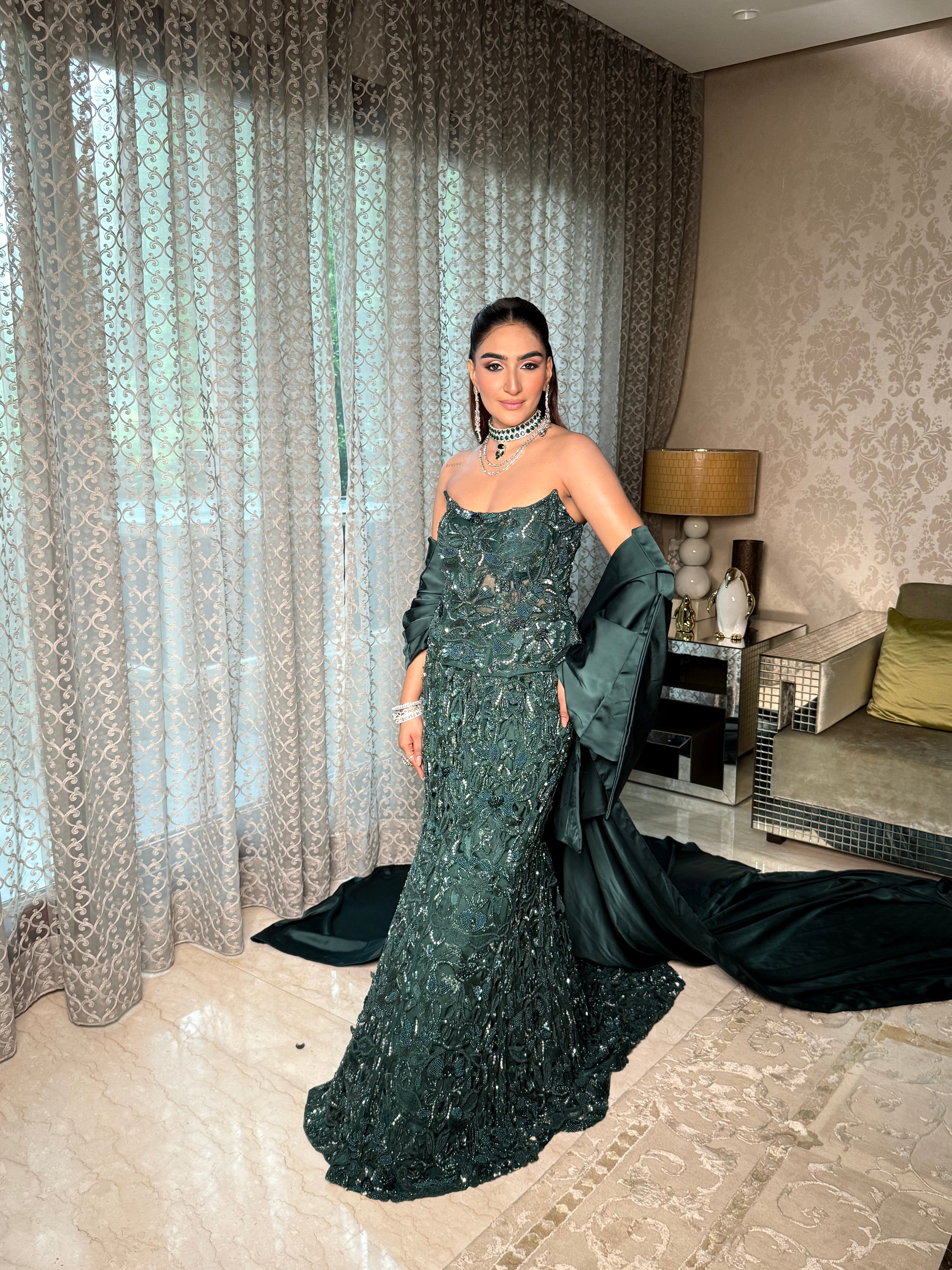 Greenleaf corset mermaid lehenga