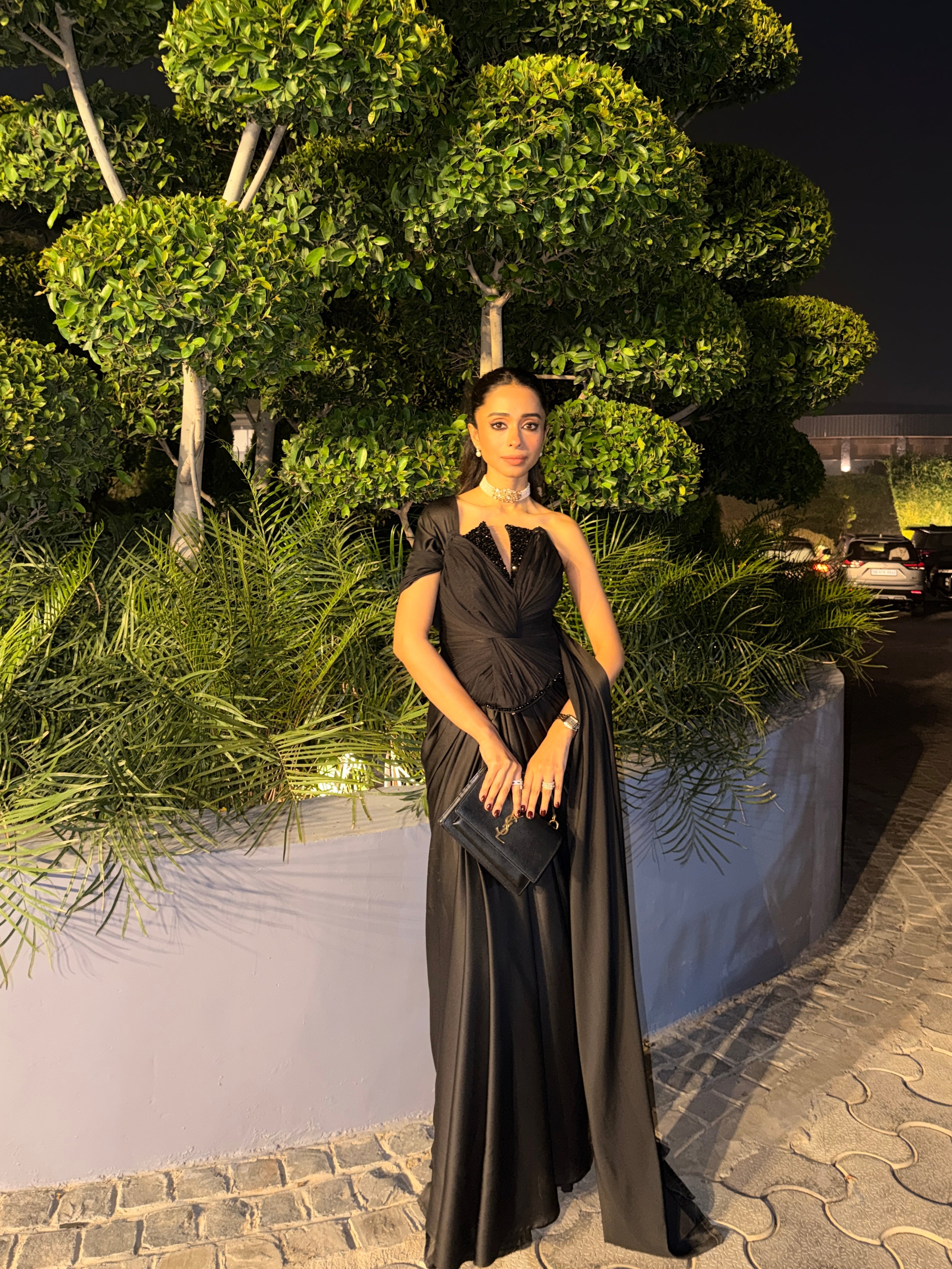 BLACK LOTUS CORSET SAREE