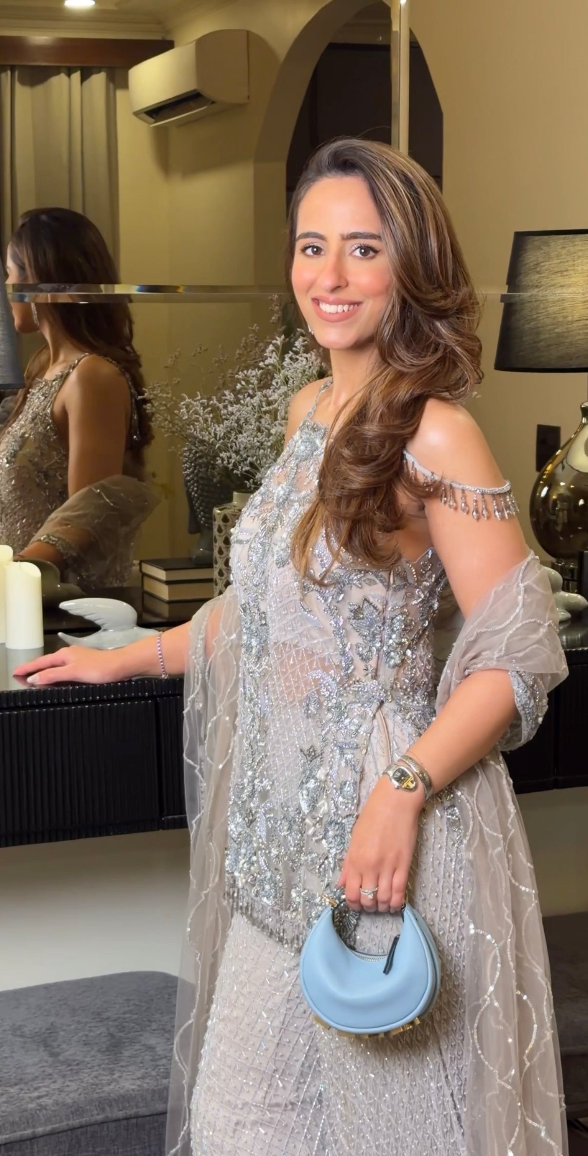Smridhi oberoi in silver sharara set