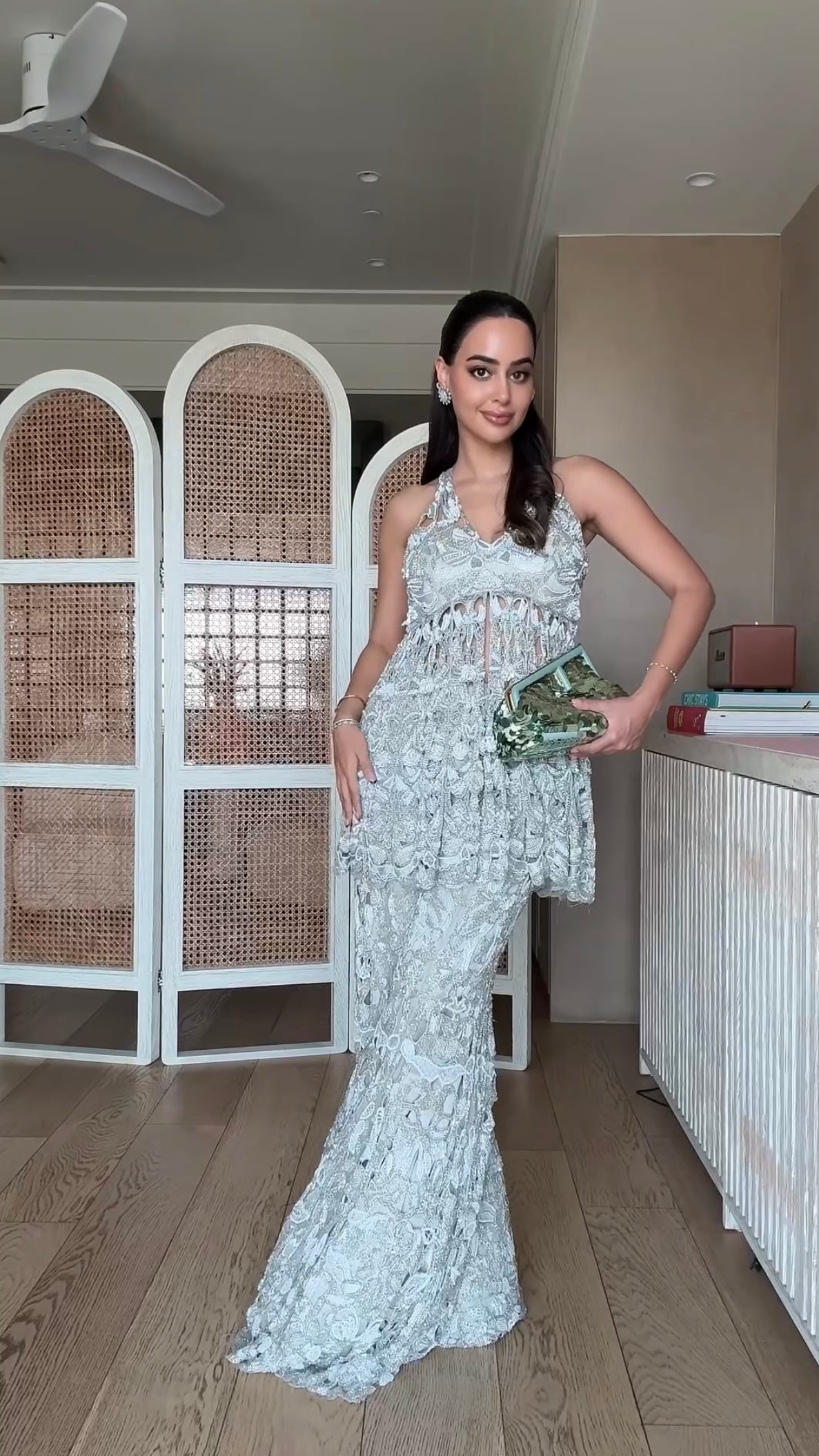 Arushi Mehra in Moonlit ivory sharara set