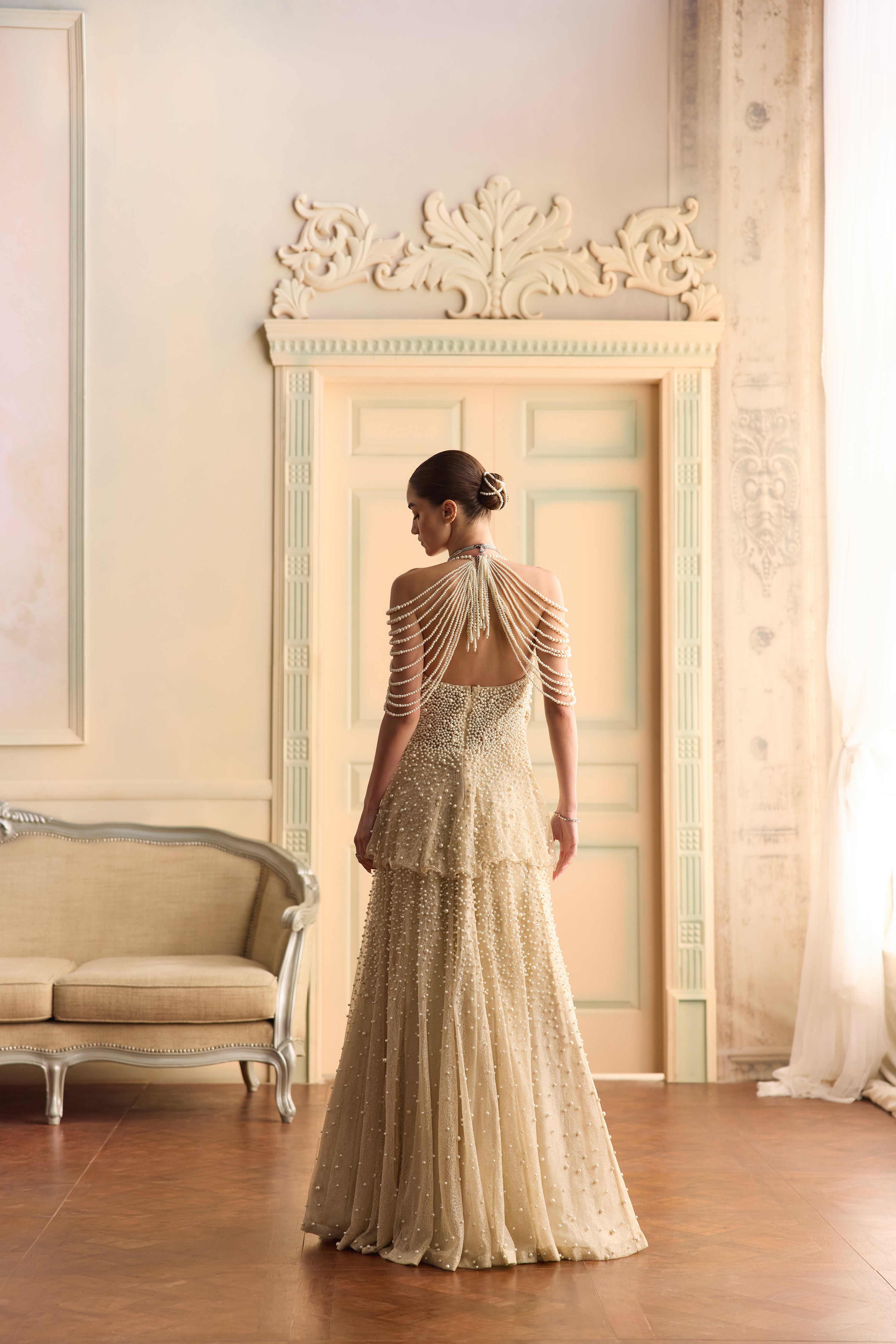 Creme moon- Pearl lehenga