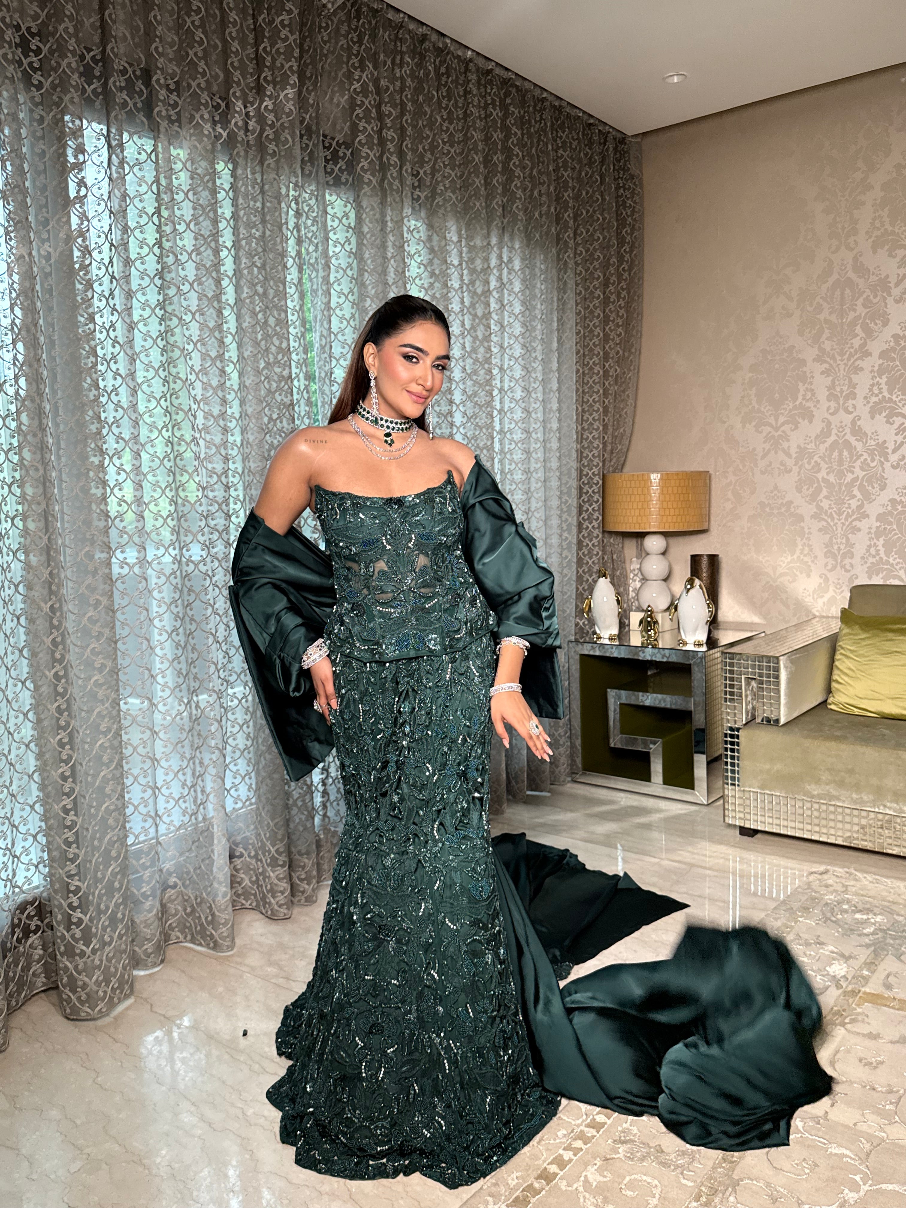 Greenleaf corset mermaid lehenga